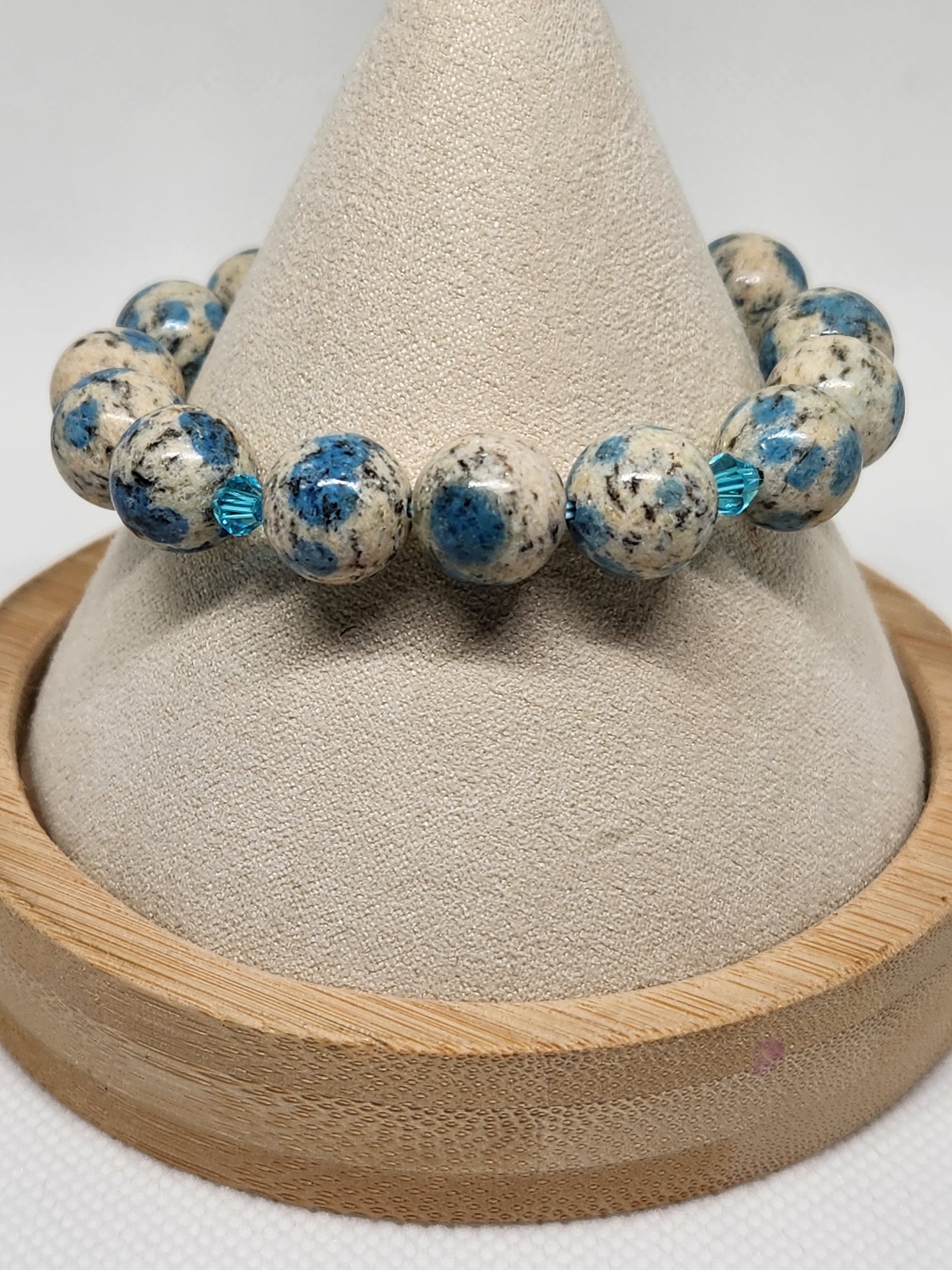 K2 Jasper and Blue Apatite Stack Bracelet Set