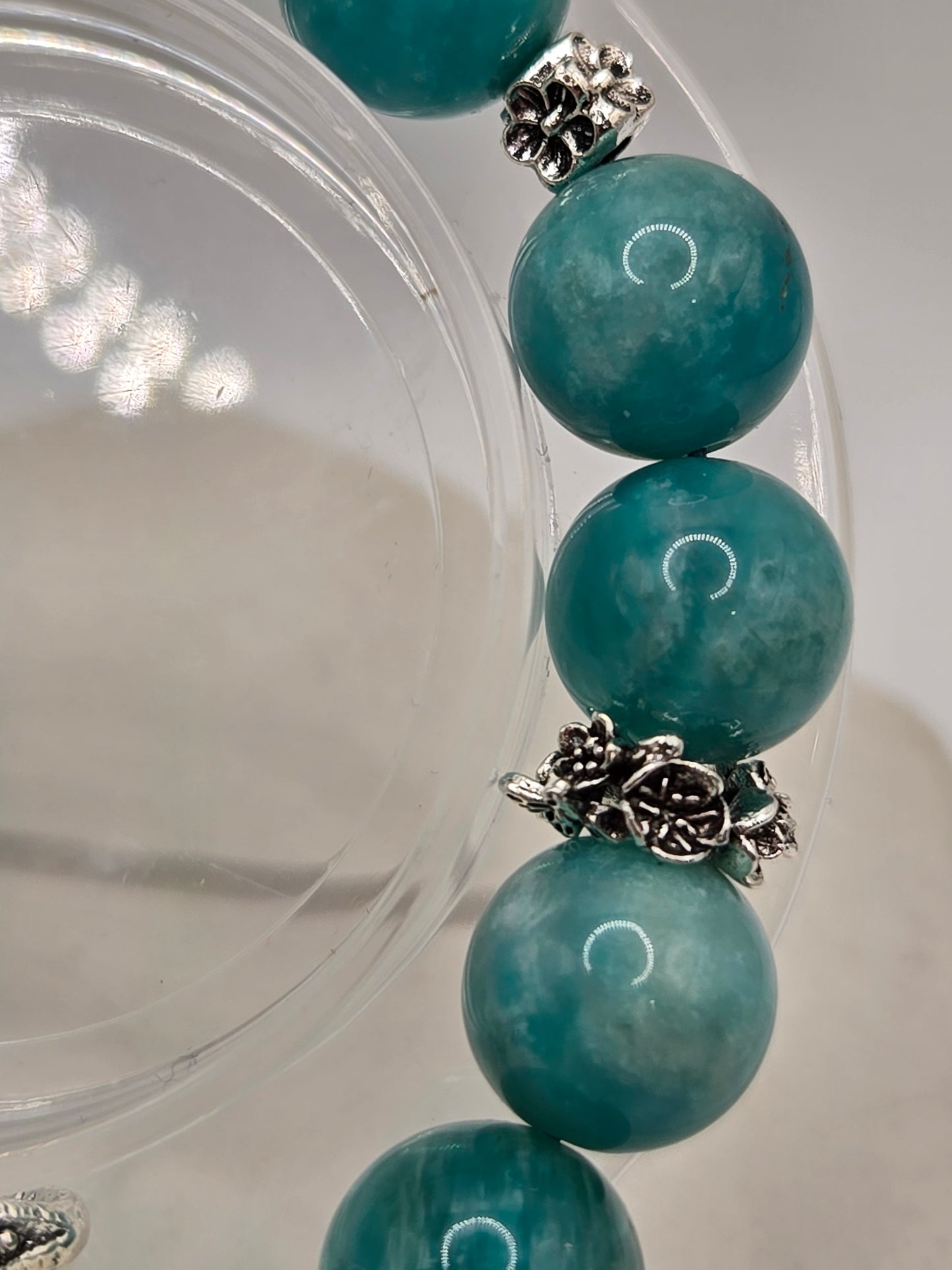 Amazonite and Tridacna Bracelet