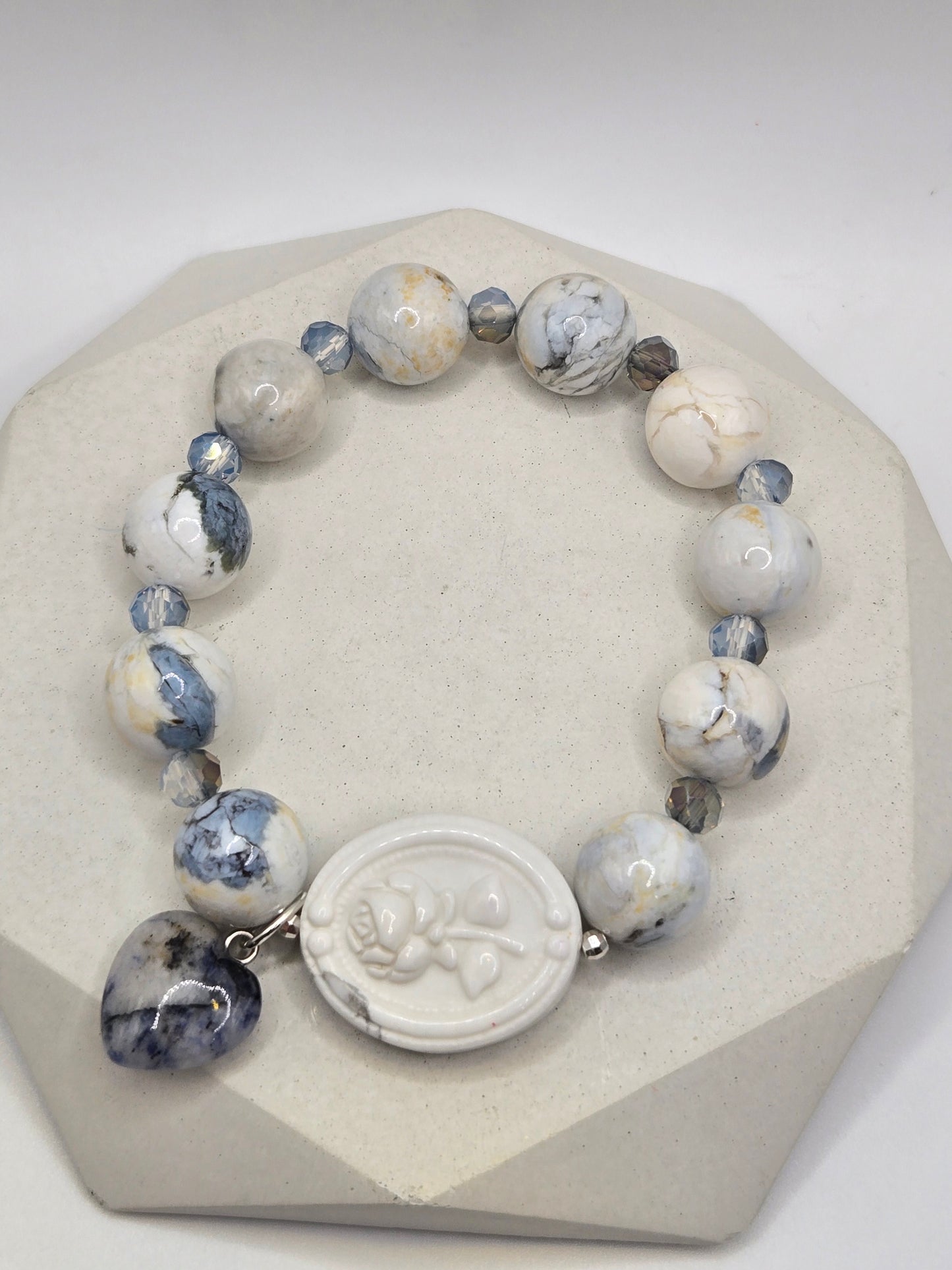 Opal and Howlite Rose Bracelet