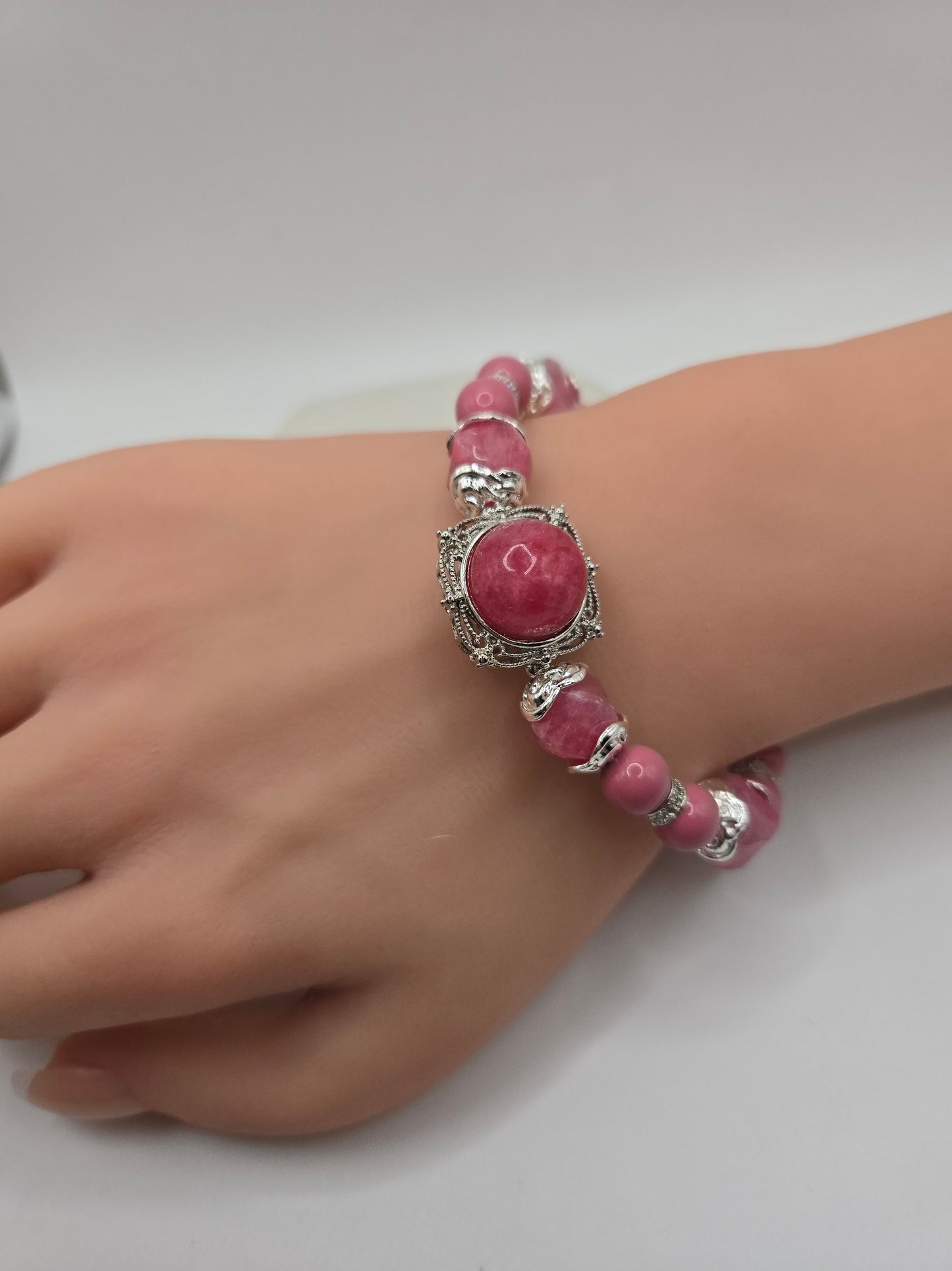Mixed Shape Rhodonite Bracelet