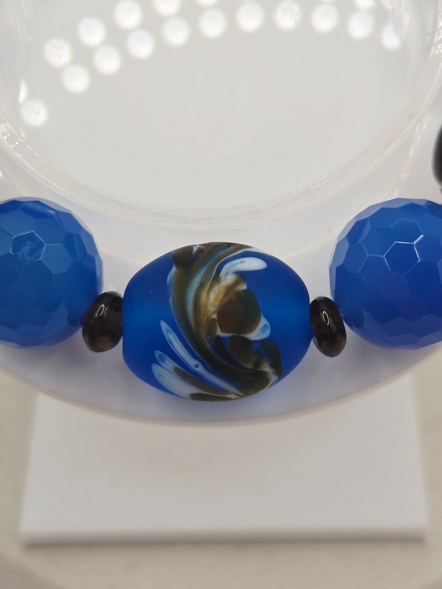 Royal Blue Faceted Agate Bracelet