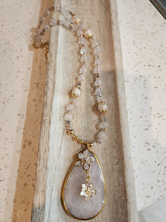 Pretty in pink.  Snowflake phantom quartz and Rose quartz set