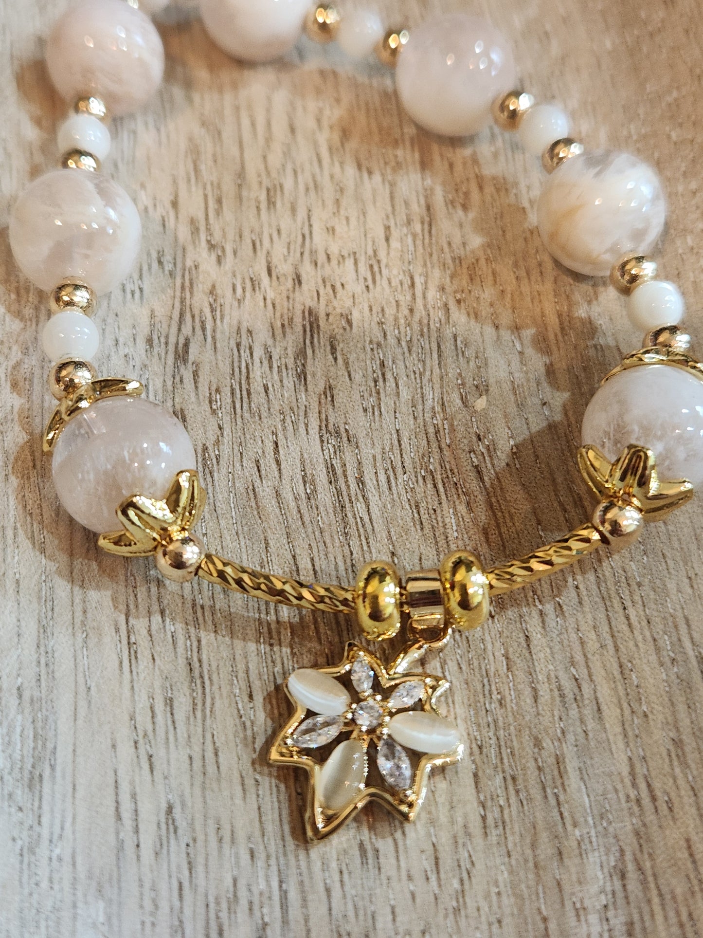Pretty in pink.  Snowflake phantom quartz and Rose quartz set