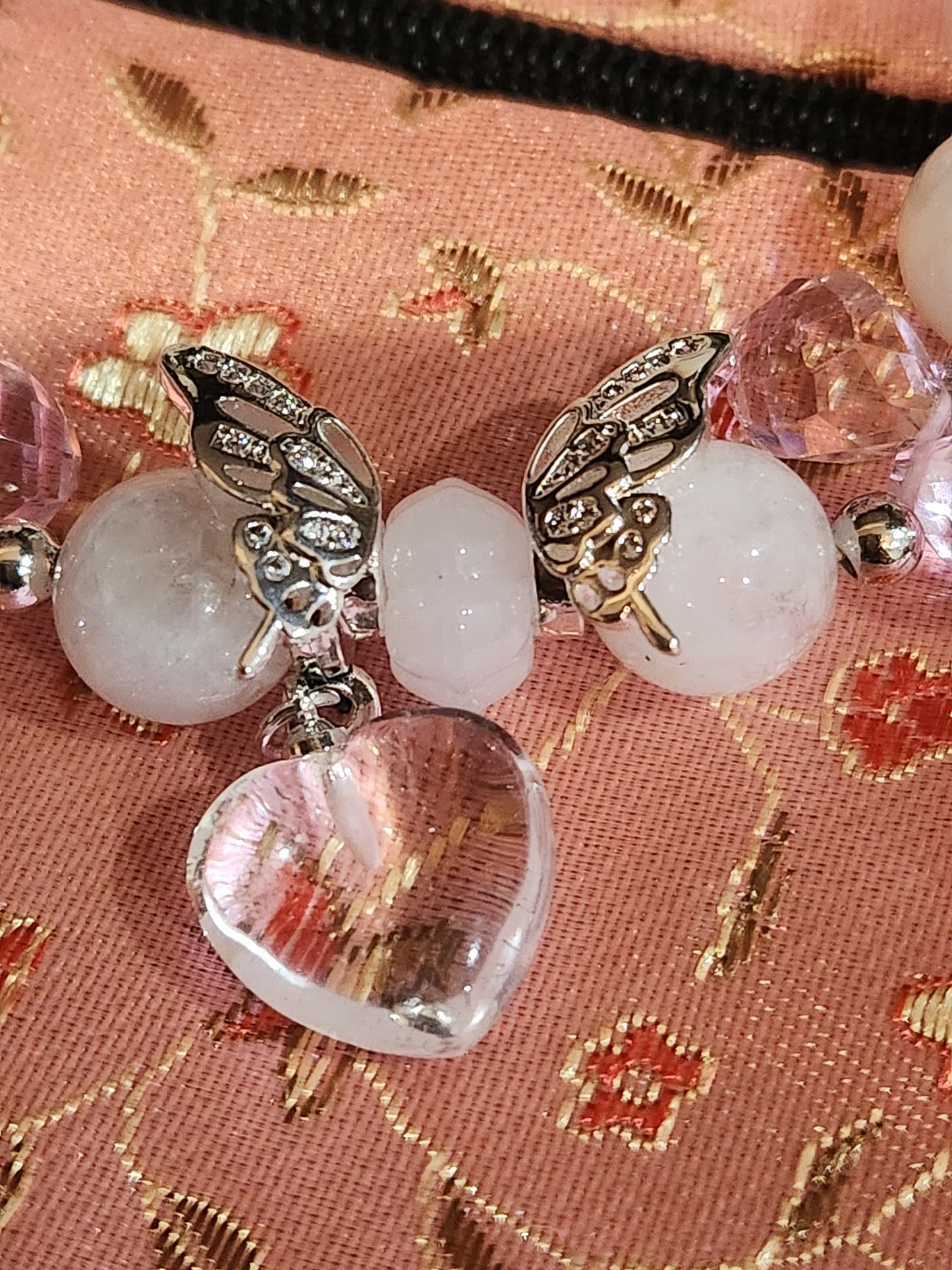 Indian Moonstone Necklace and Bracelet Set with Moonstone Star and Paperclip Chain Accents