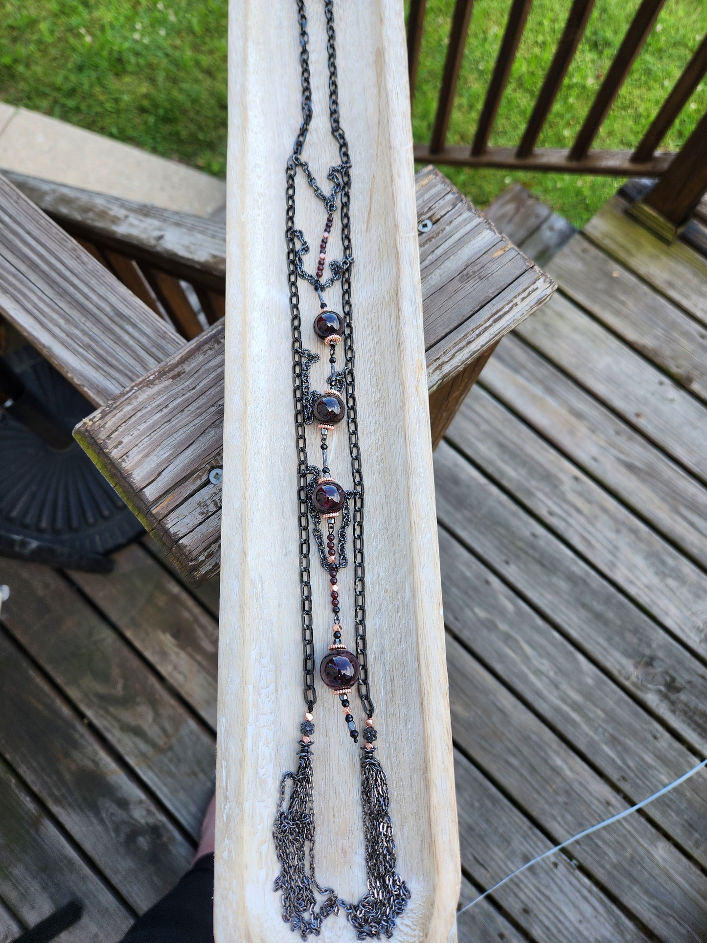 Midnight Elegance Garnet Necklace