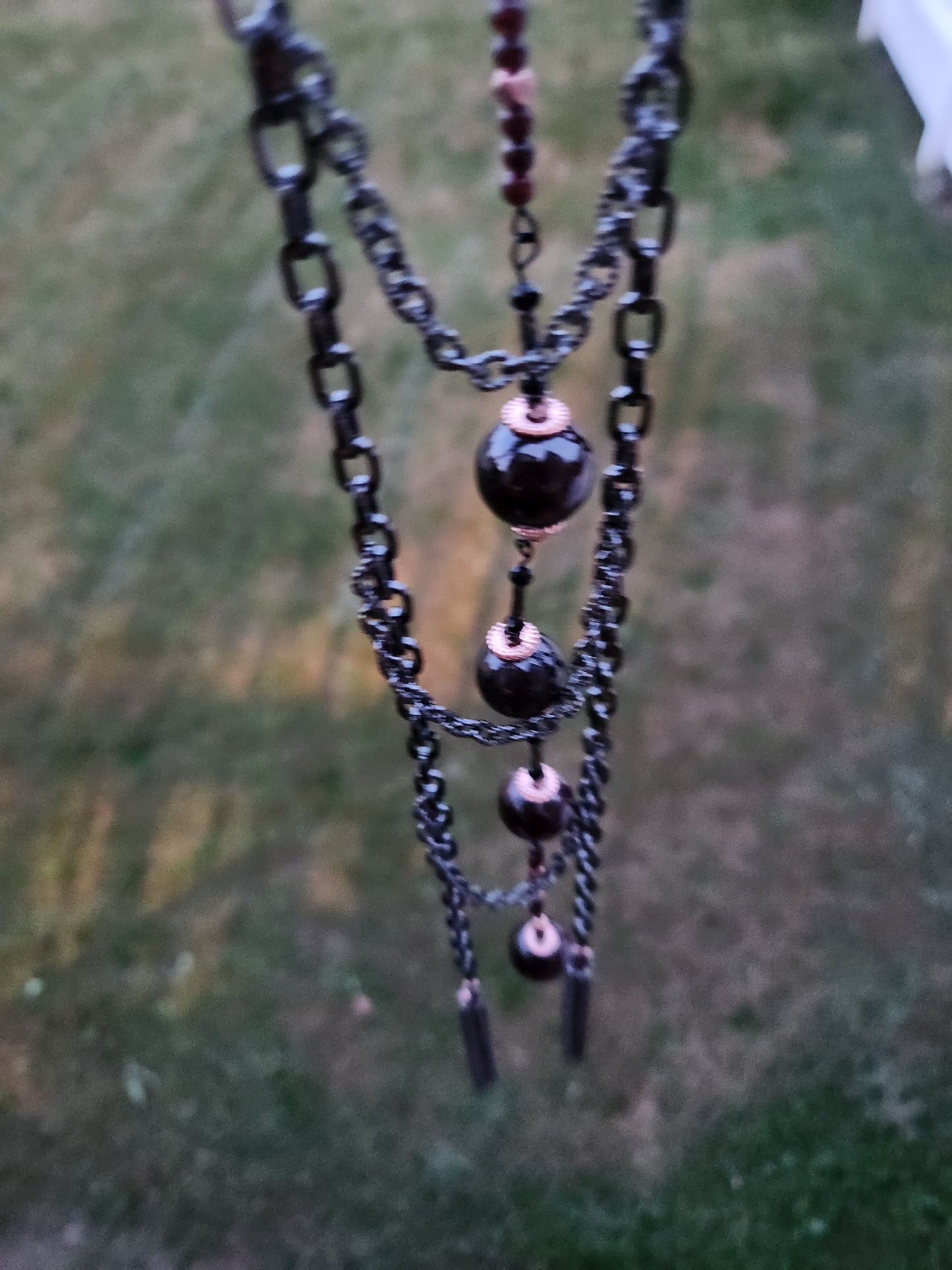 Midnight Elegance Garnet Necklace