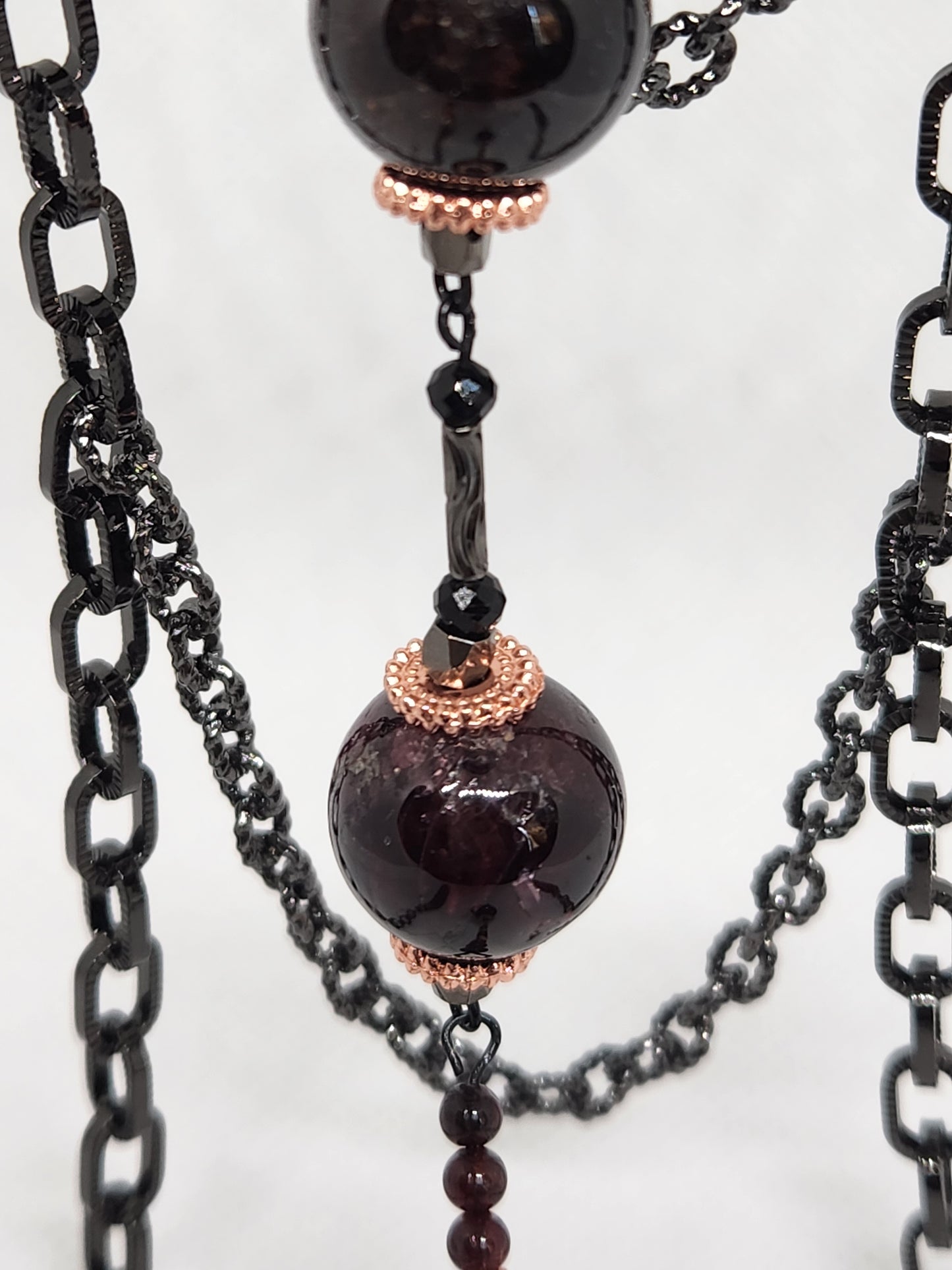 Midnight Elegance Garnet Necklace