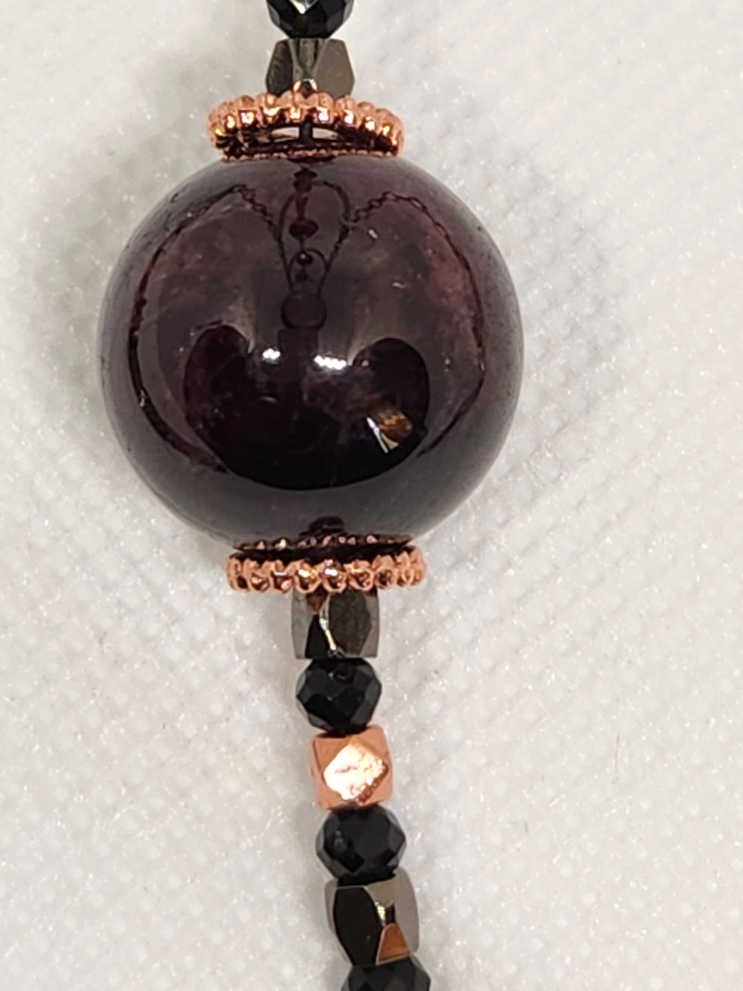 Midnight Elegance Garnet Necklace