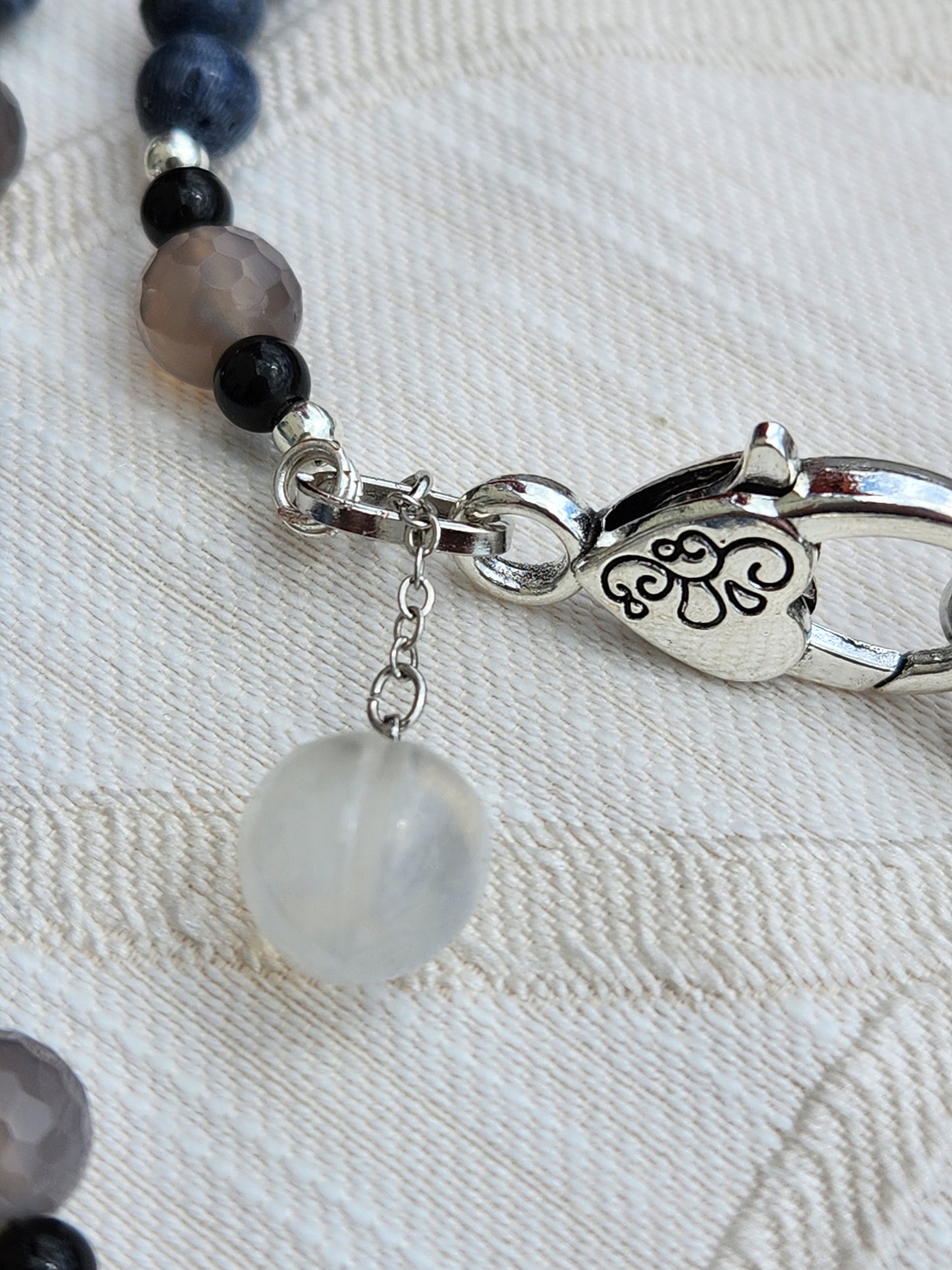Blue Coral Jade Necklace and Bracelet Set