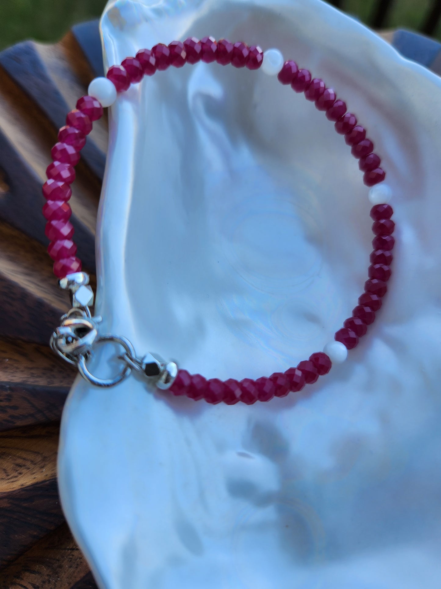 Eternal Radiance Ruby and Pearl Bangle Set