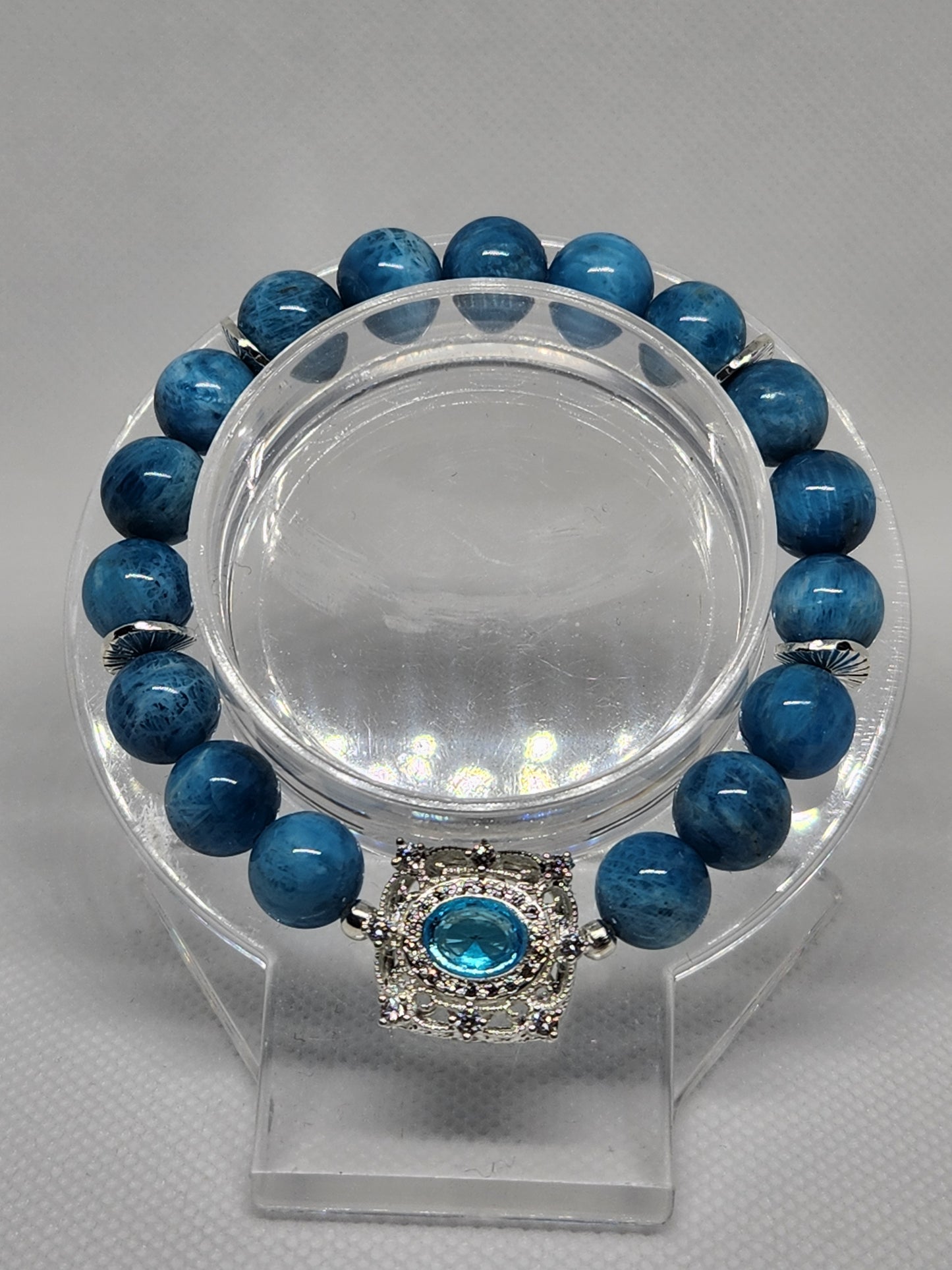 K2 Jasper and Blue Apatite Stack Bracelet Set