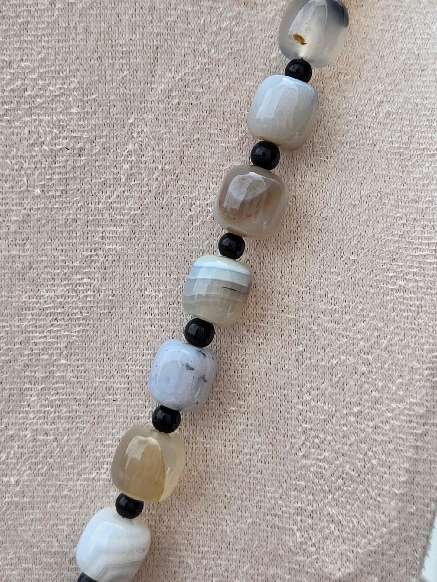 One-of-a-Kind Dendritic Agate Necklace & Matching Stretch Bracelet Set