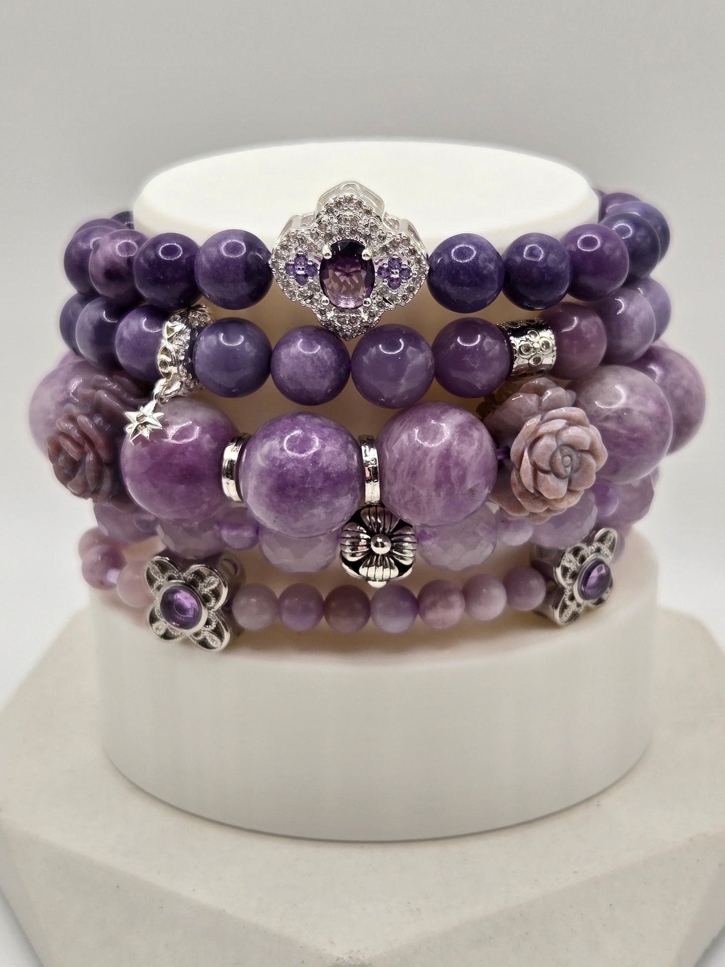 Purple Hues Bracelet Stack- set of 5