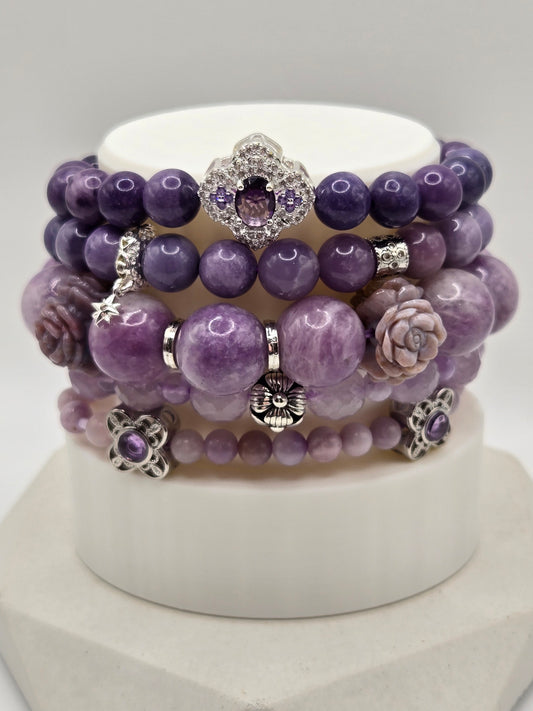 Purple Hues Bracelet Stack- set of 5
