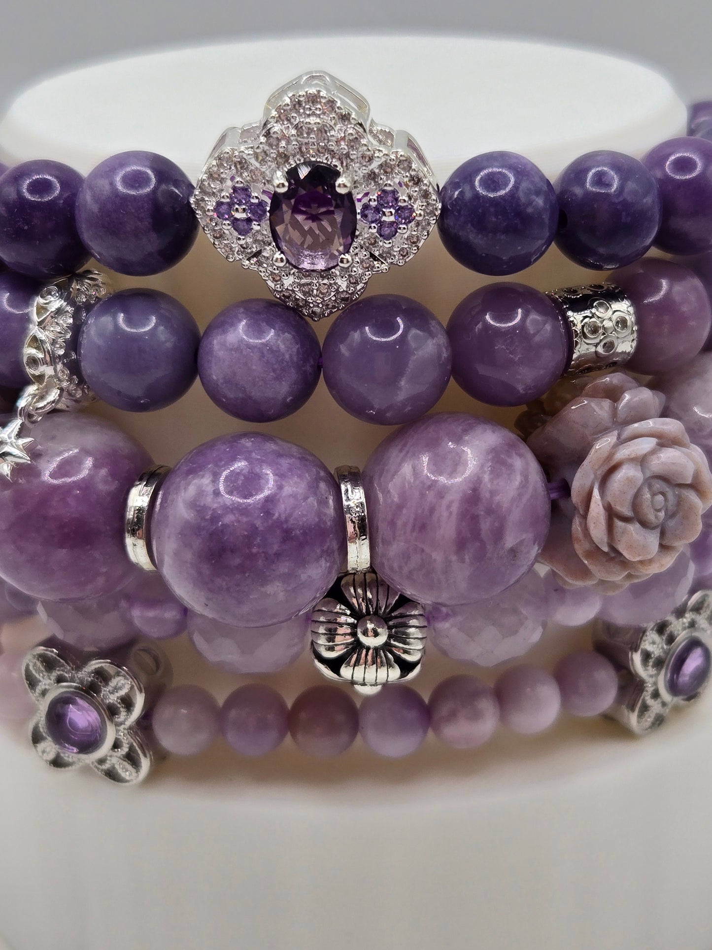 Purple Hues Bracelet Stack- set of 5