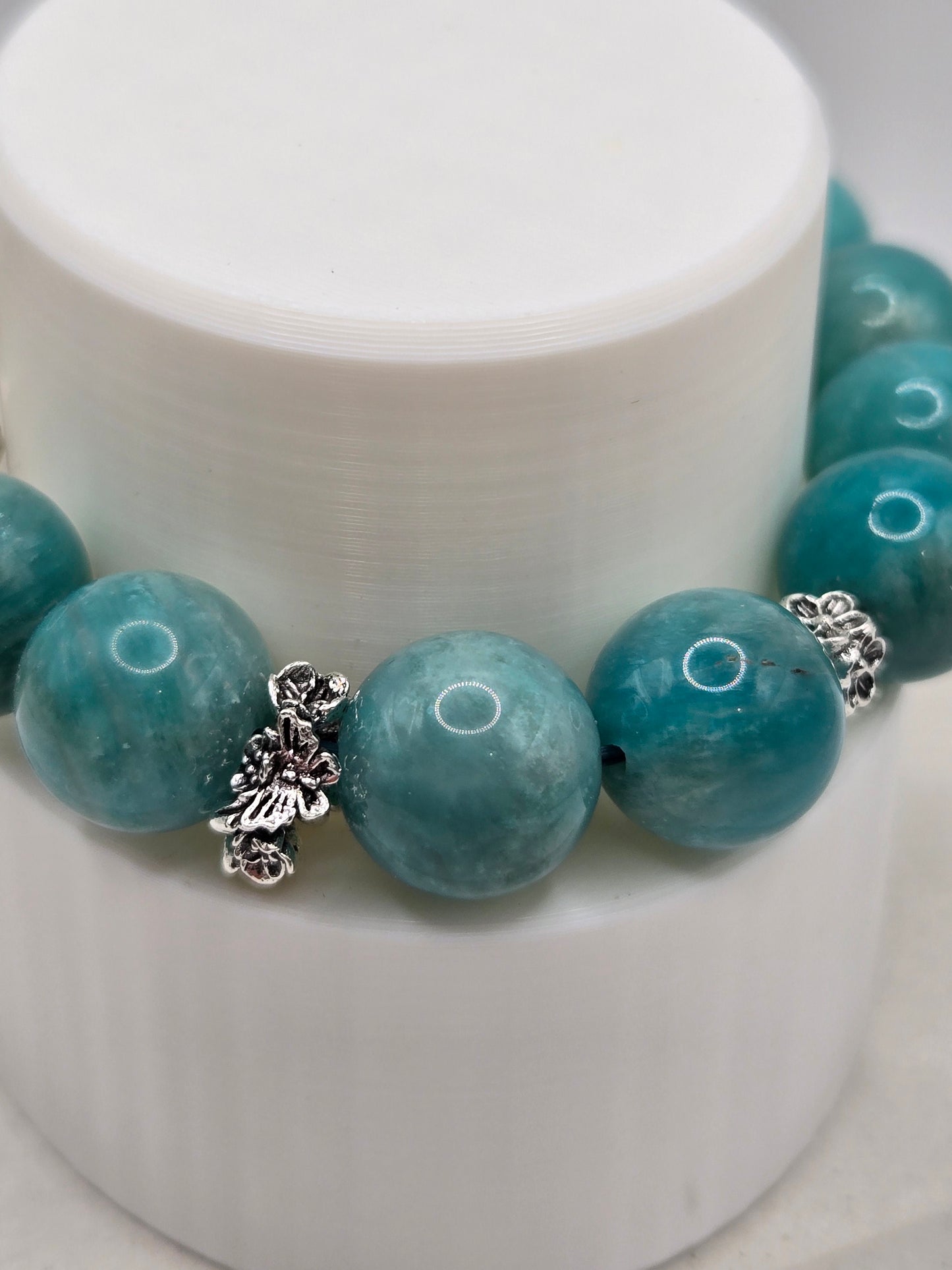 Amazonite and Tridacna Bracelet