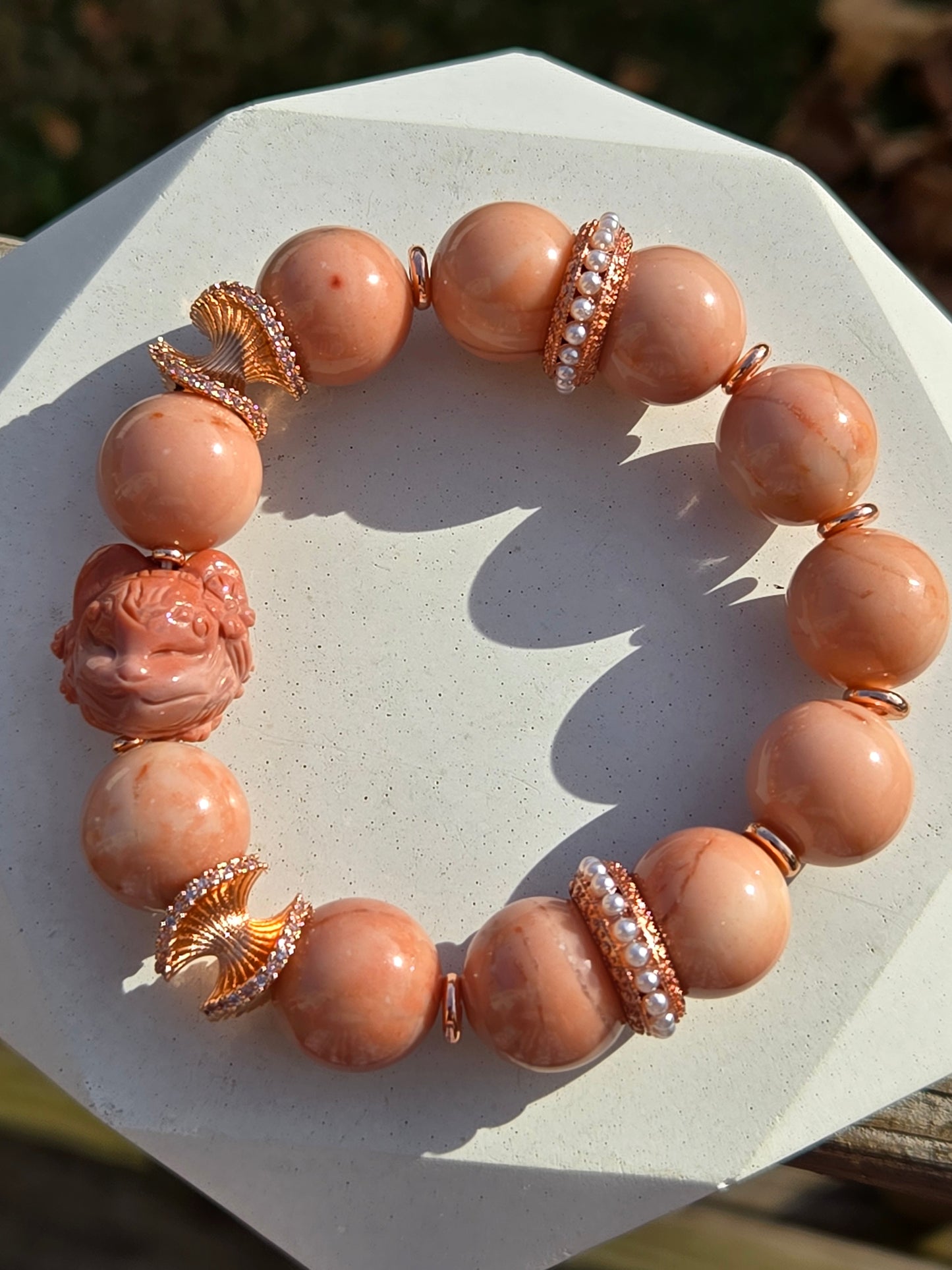 Peachy Pink Alashan Fox Bracelet