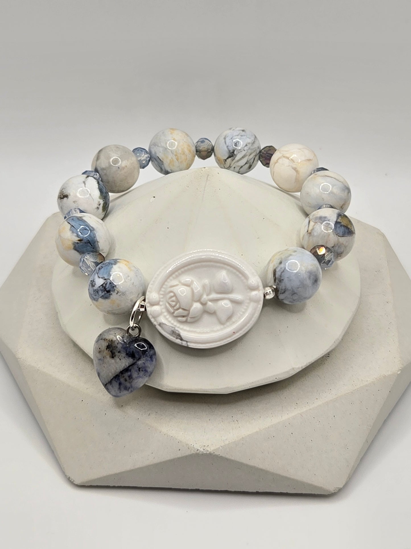 Opal and Howlite Rose Bracelet