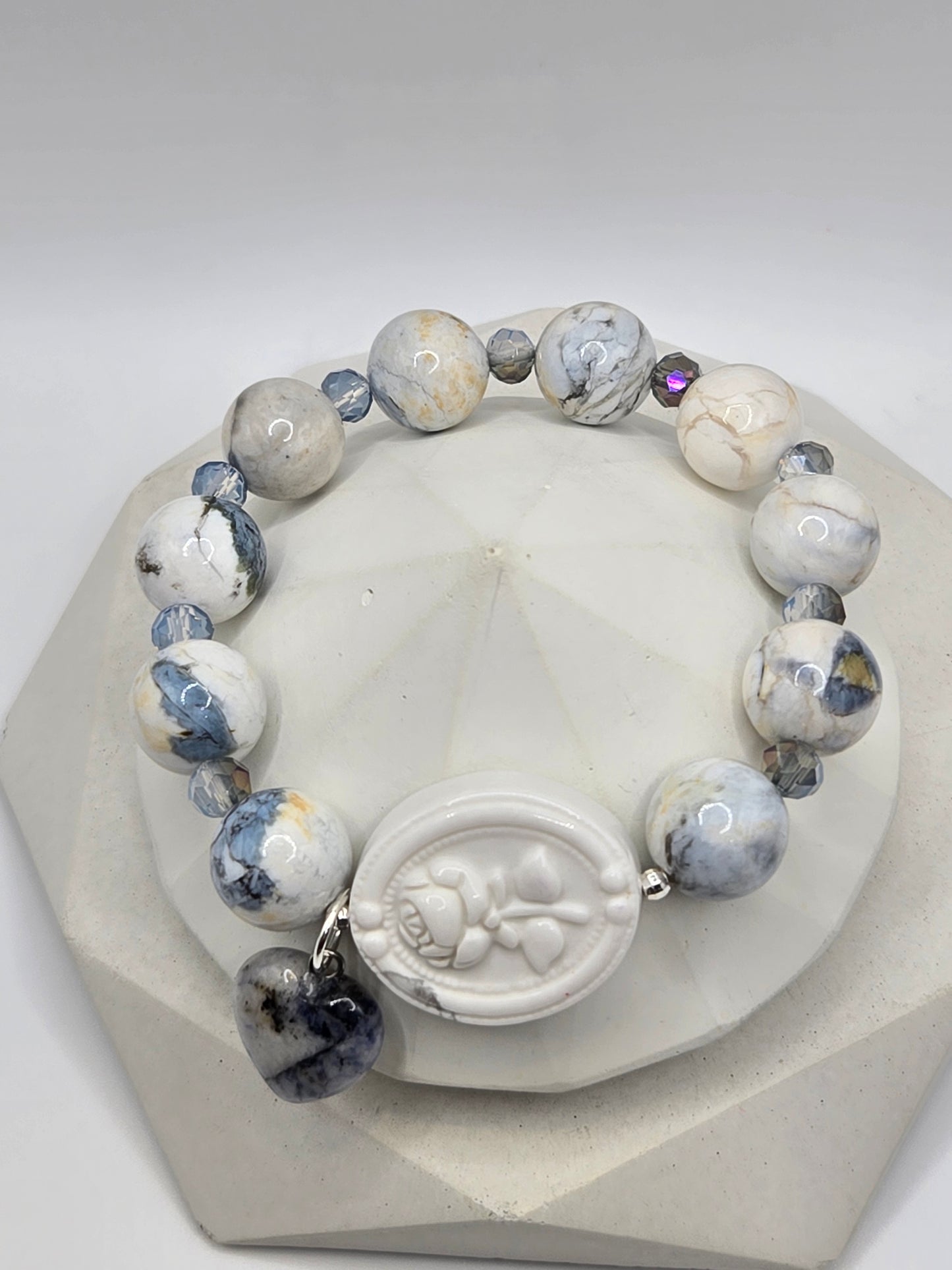 Opal and Howlite Rose Bracelet