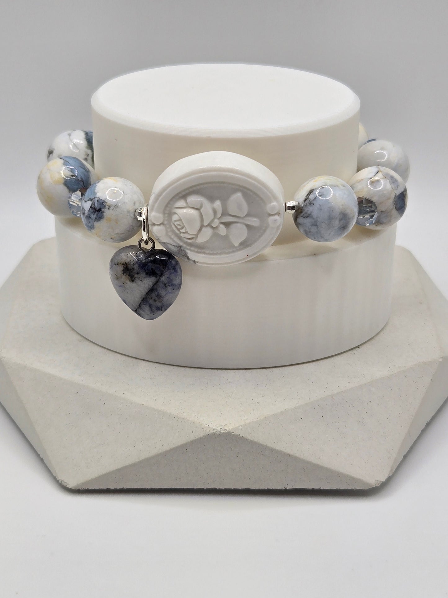 Opal and Howlite Rose Bracelet