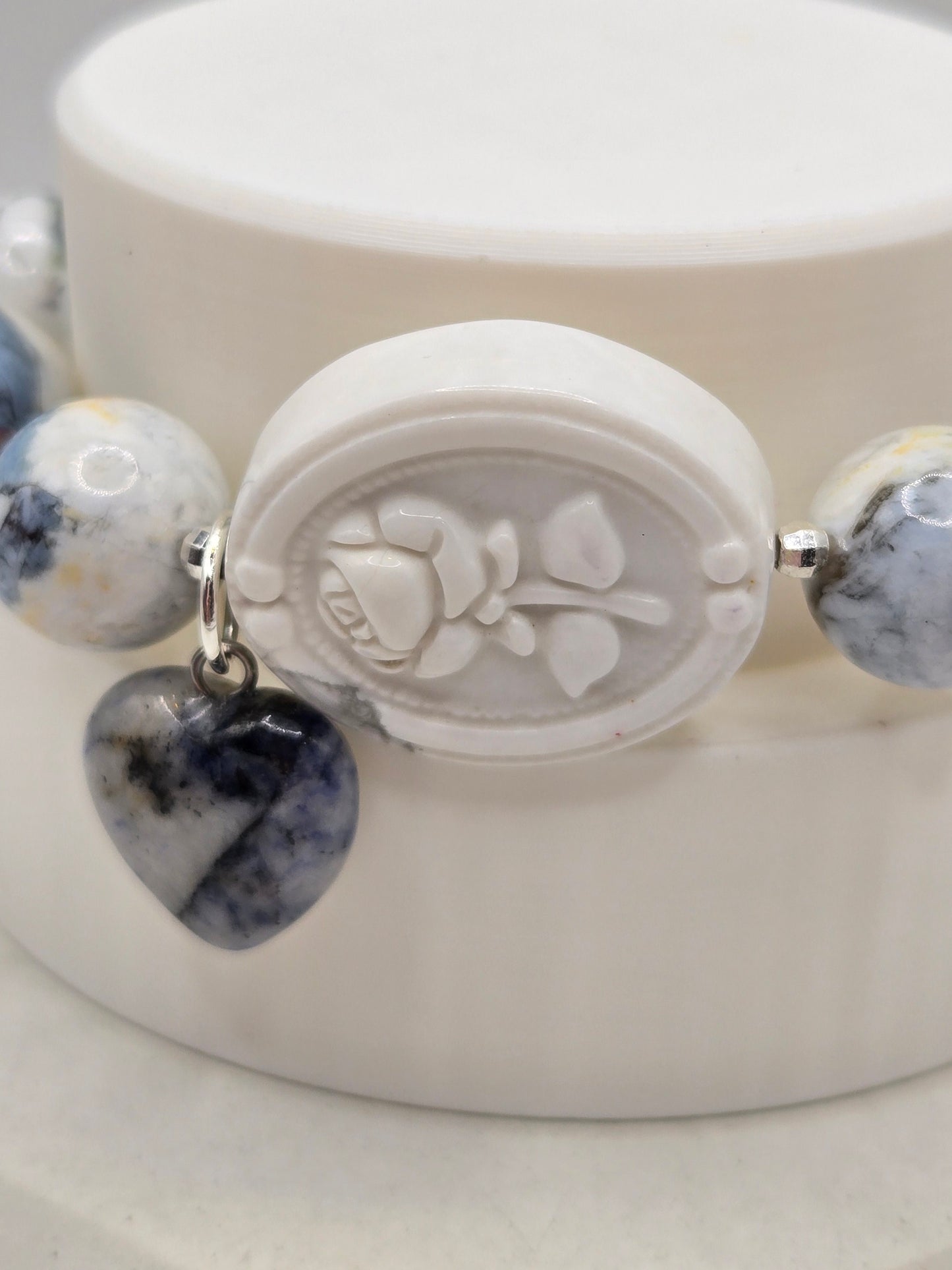 Opal and Howlite Rose Bracelet