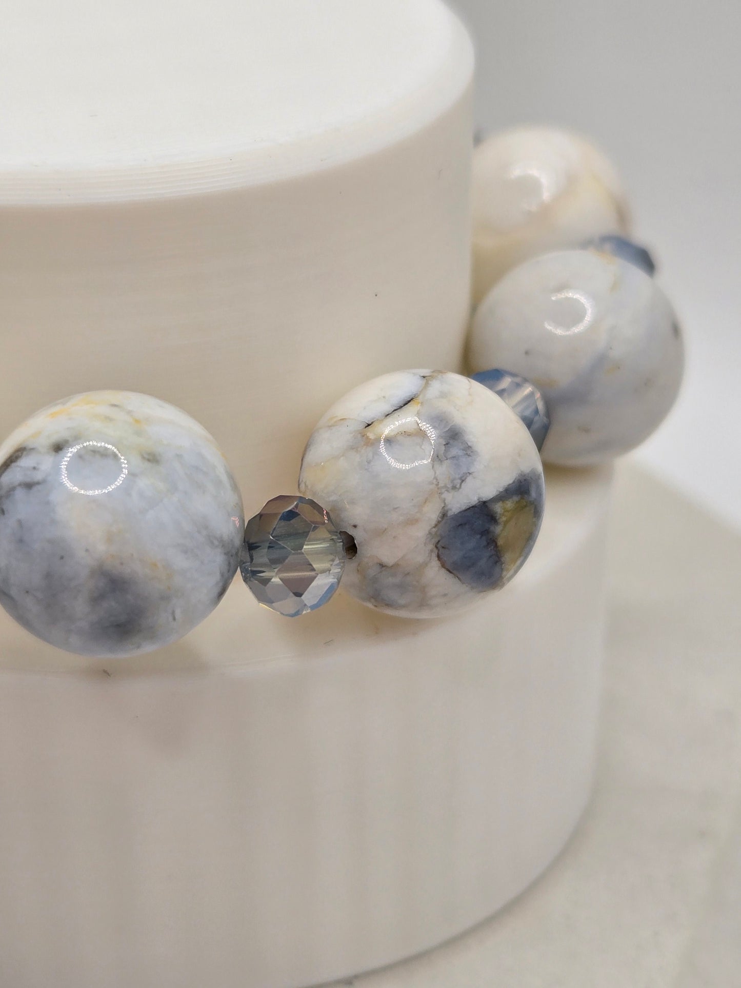 Opal and Howlite Rose Bracelet