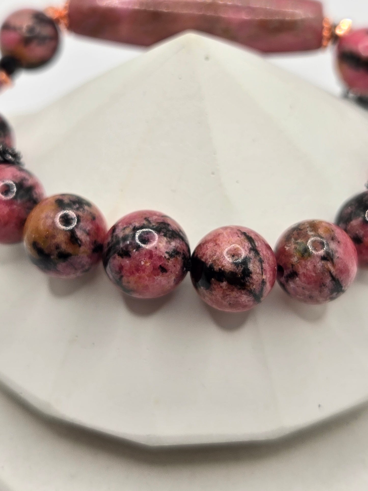Rhodonite & Black Tourmaline Jewelry Set
