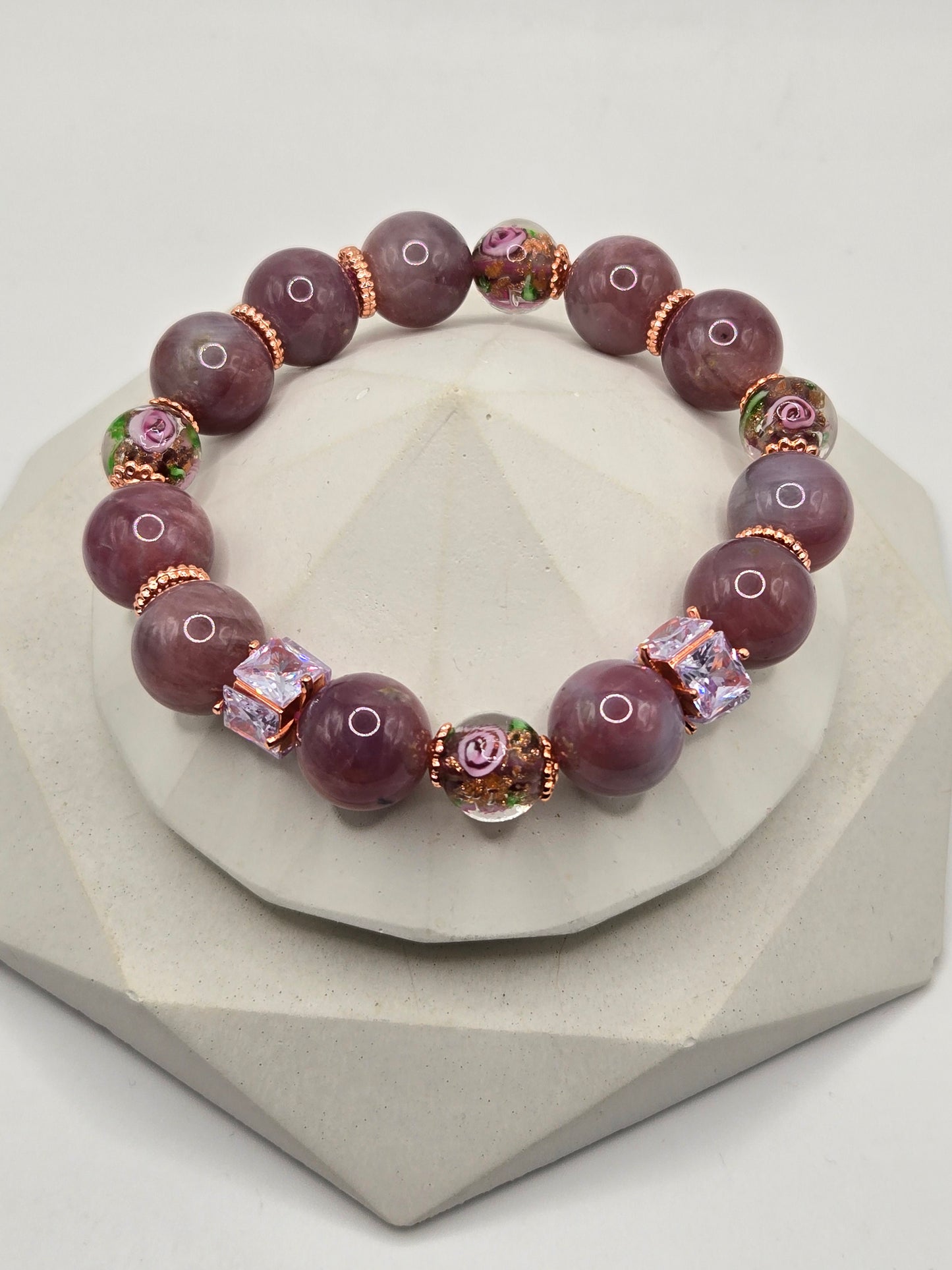 Madagascar Purple Rose Quartz Bracelet
