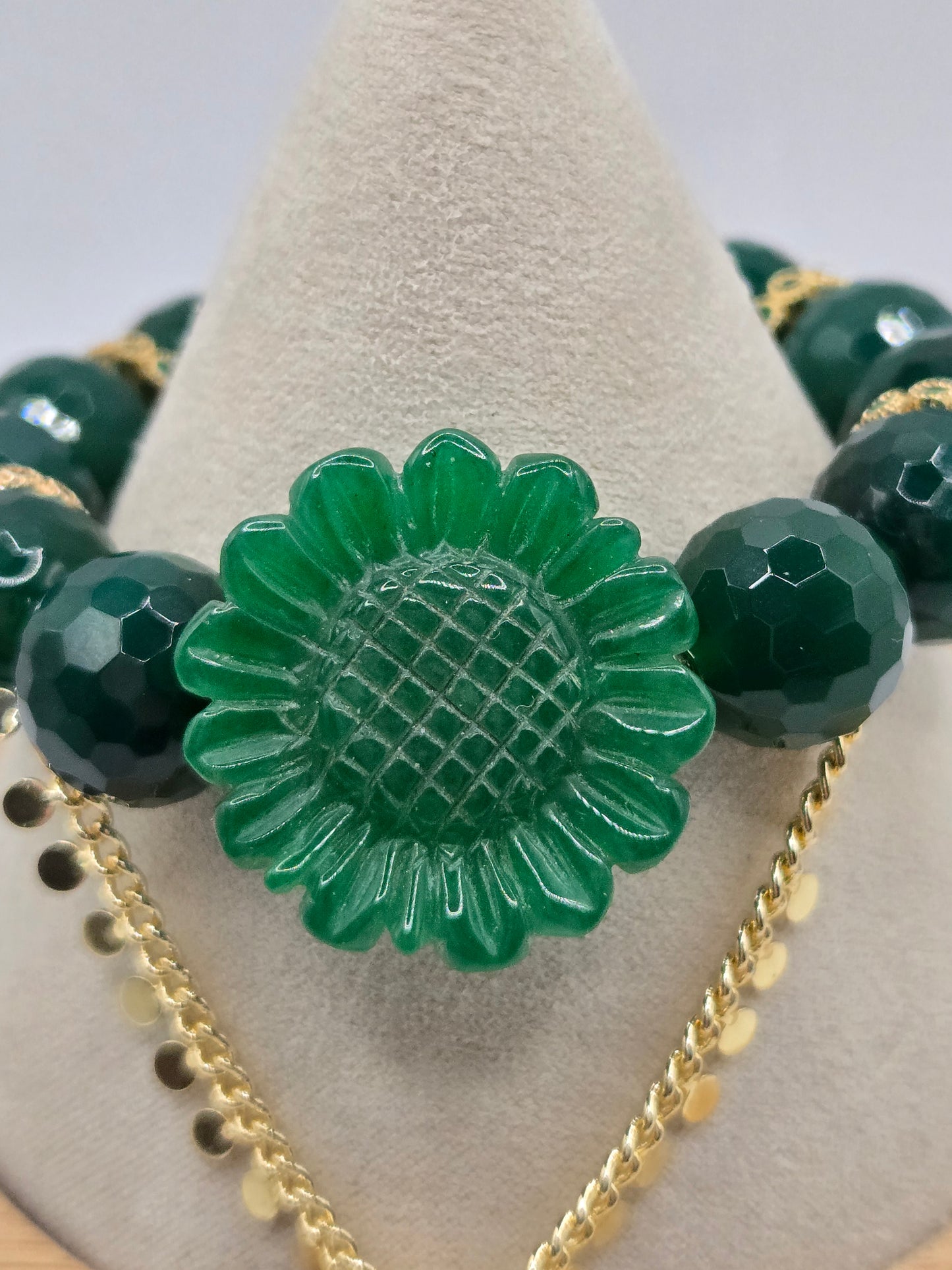Green Agate Faceted Bracelet