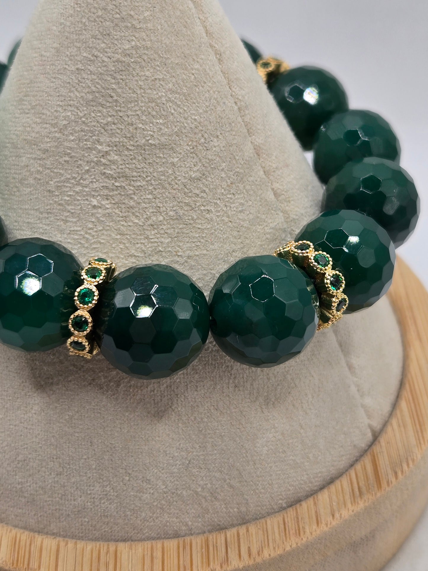 Green Agate Faceted Bracelet