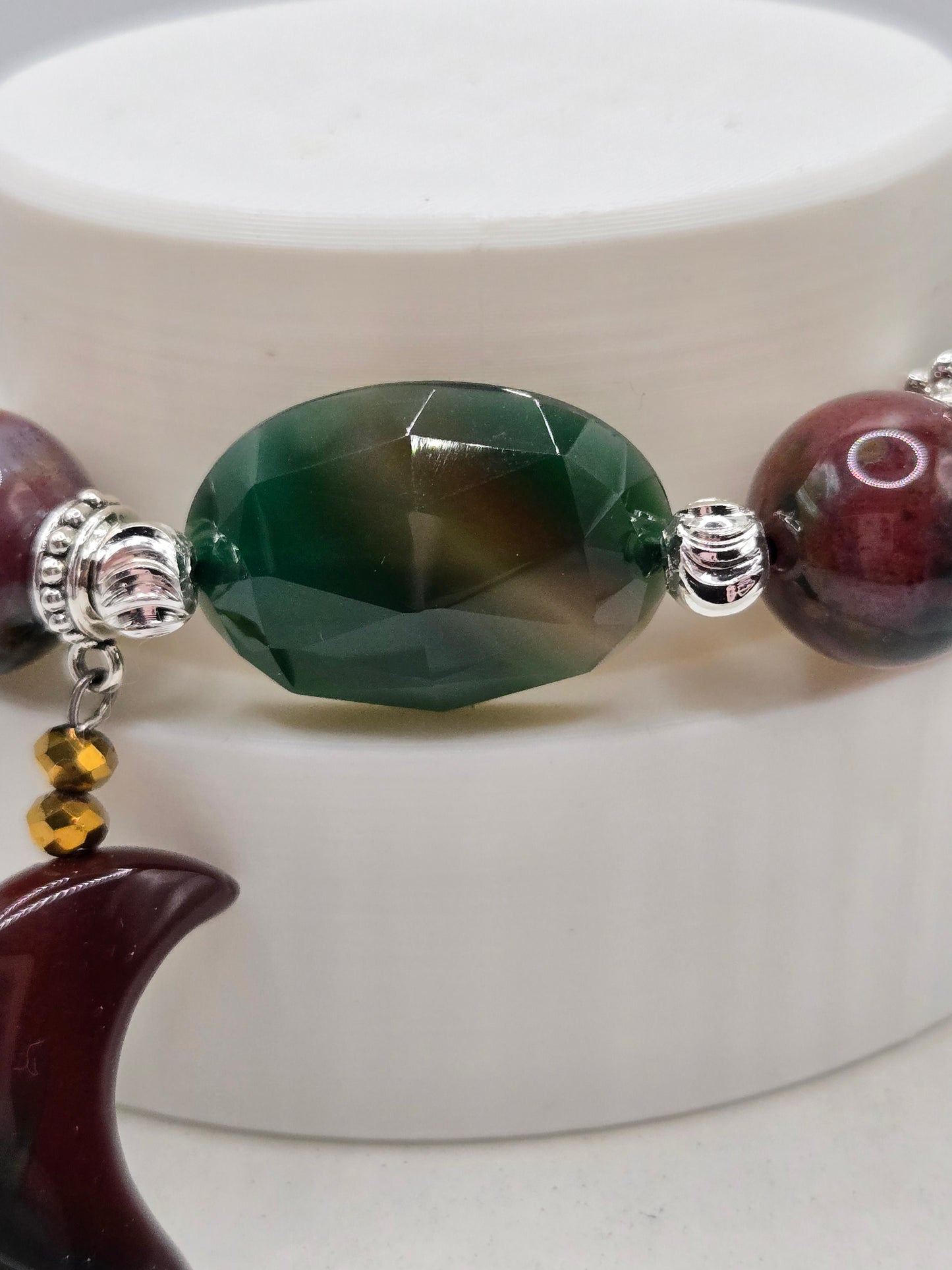 Ocean Jasper & Green Agate Bracelet – Earthy Elegance &amp; Natural Beauty