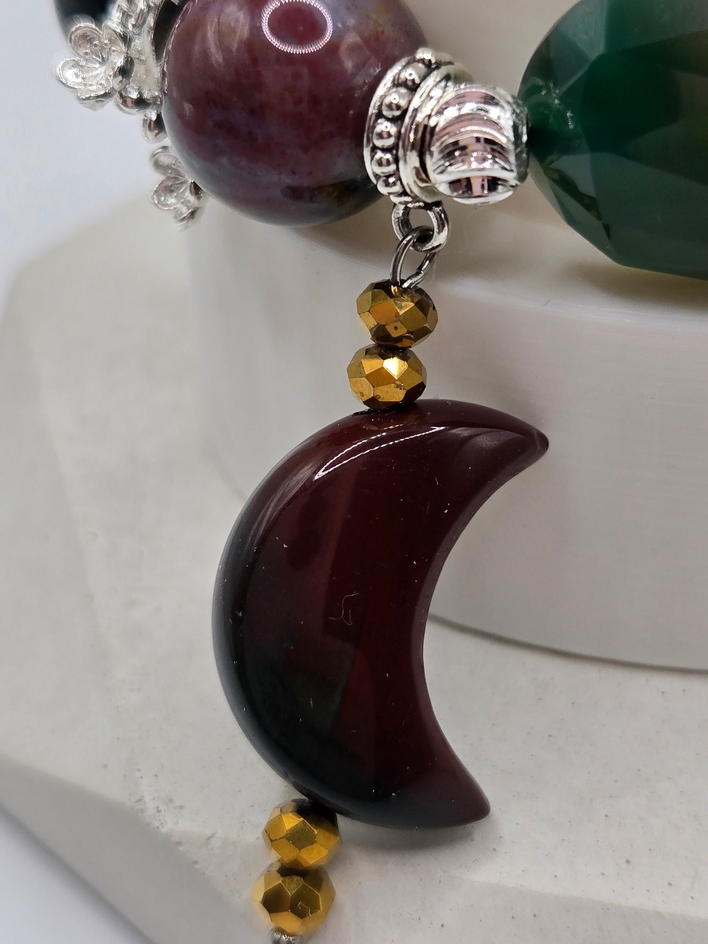 Ocean Jasper & Green Agate Bracelet – Earthy Elegance &amp; Natural Beauty