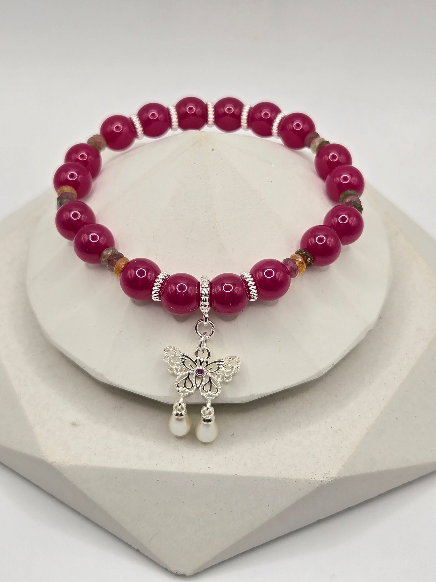 Ruby & Tourmaline Bracelet – Vibrant Elegance & Playful Charm