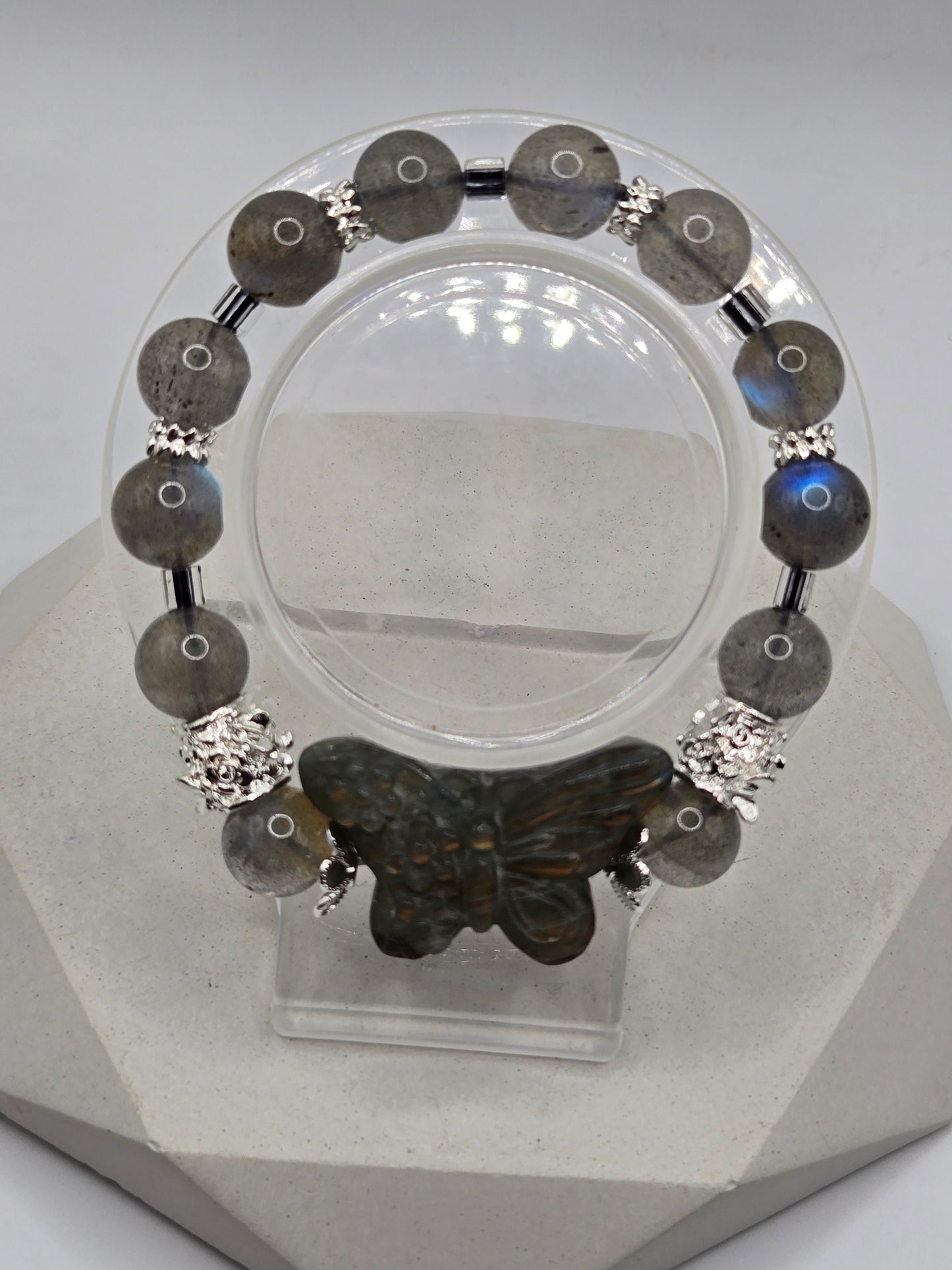 Labradorite Butterfly Bracelet – Mystical Glow & Transformation