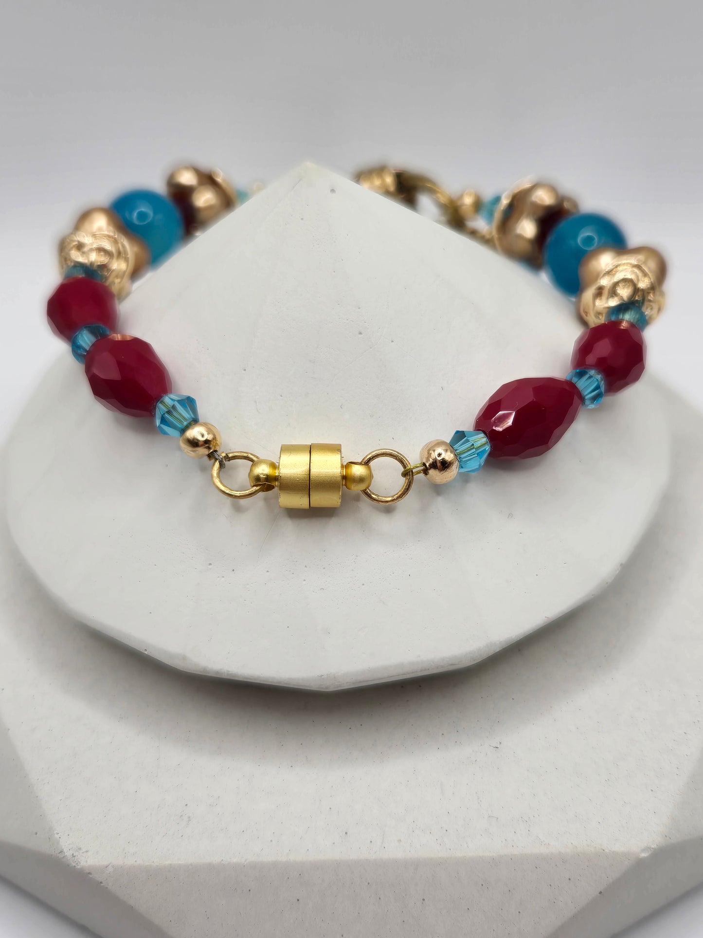 Brass Chain & Glass Bead Necklace and Bracelet Set – Vibrant, Whimsical & Elegant