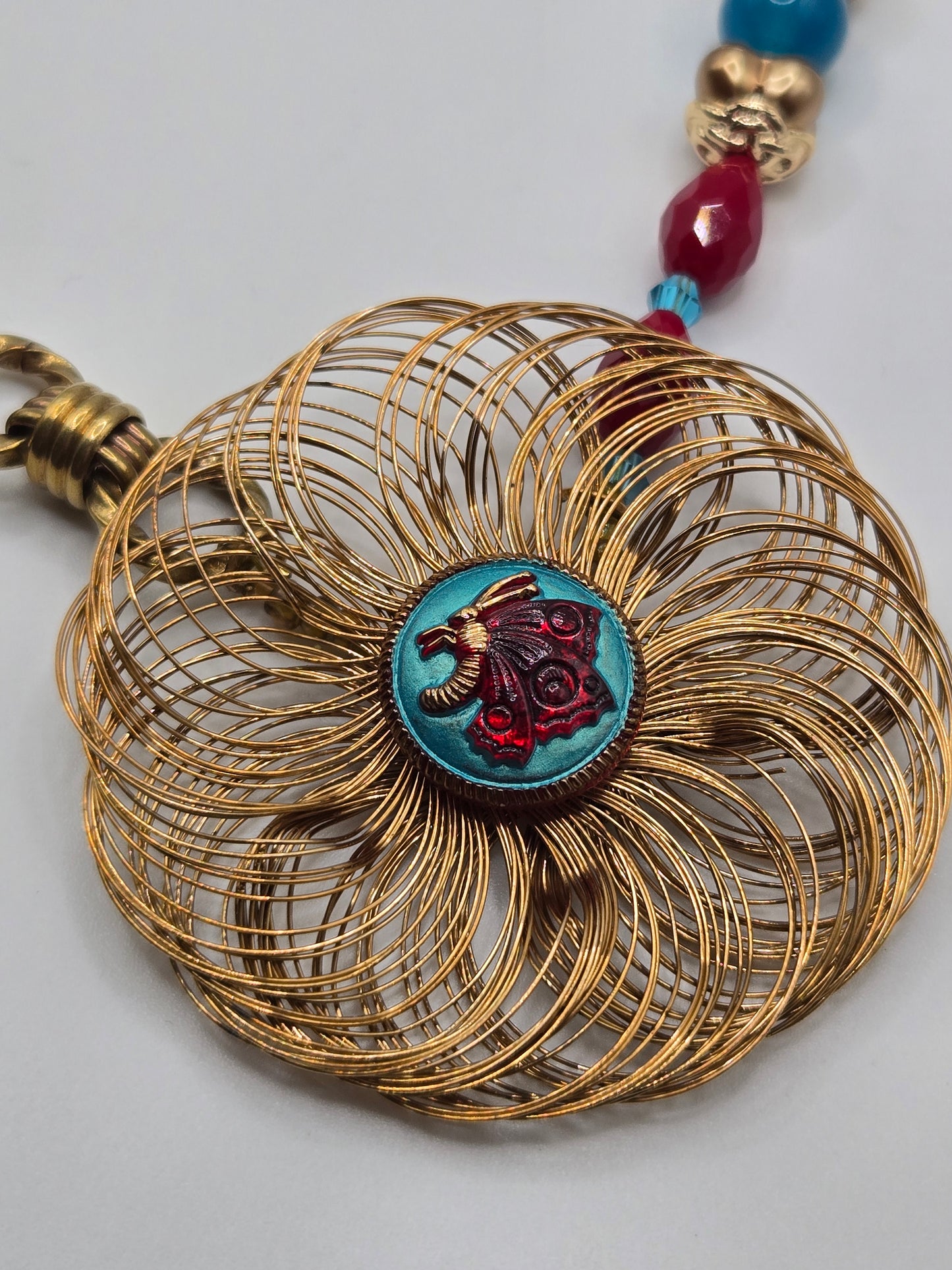 Brass Chain & Glass Bead Necklace and Bracelet Set – Vibrant, Whimsical & Elegant