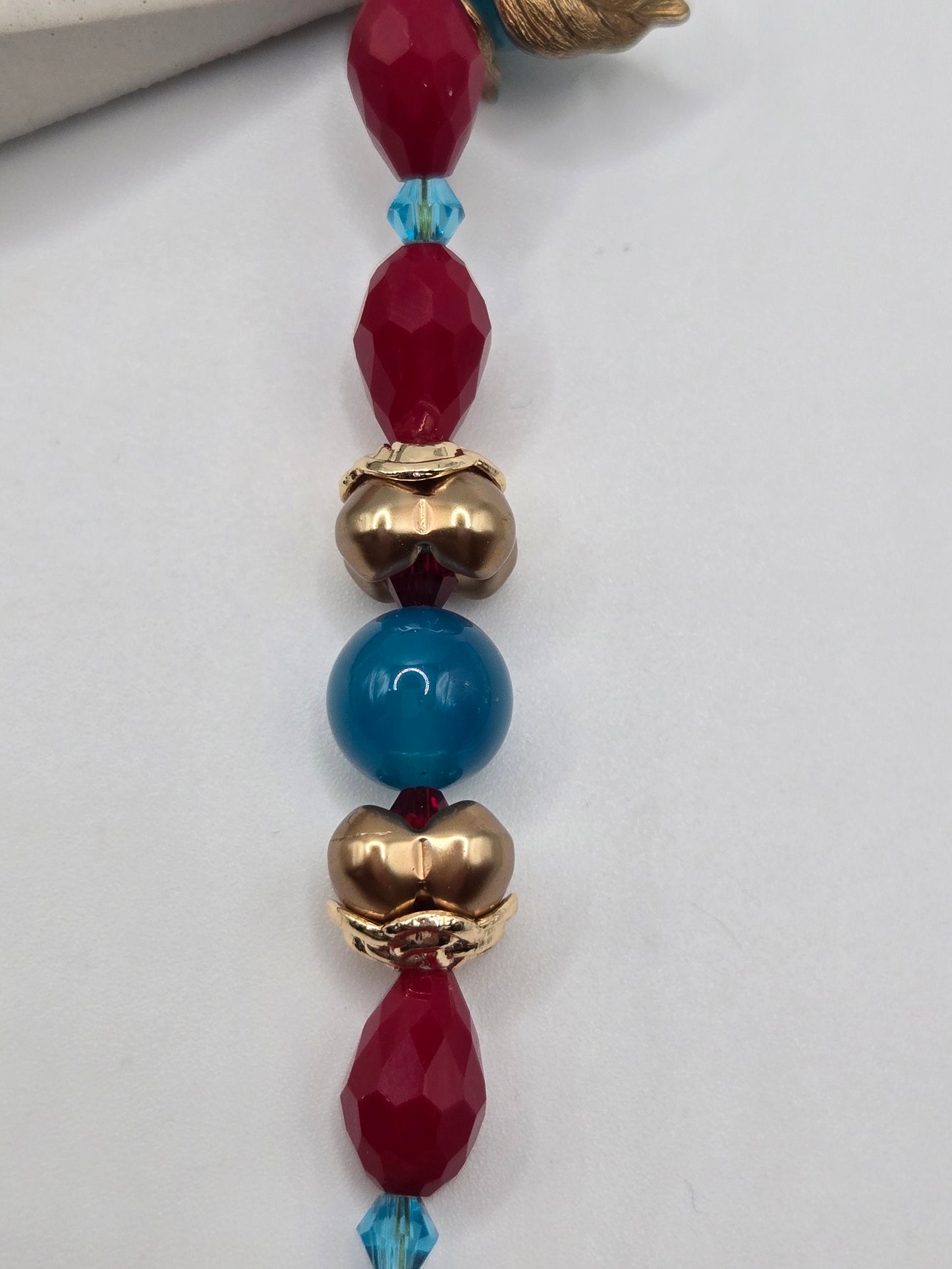 Brass Chain & Glass Bead Necklace and Bracelet Set – Vibrant, Whimsical & Elegant