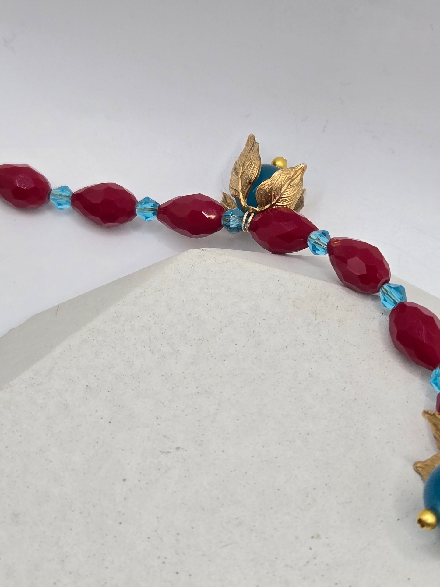 Brass Chain & Glass Bead Necklace and Bracelet Set – Vibrant, Whimsical & Elegant