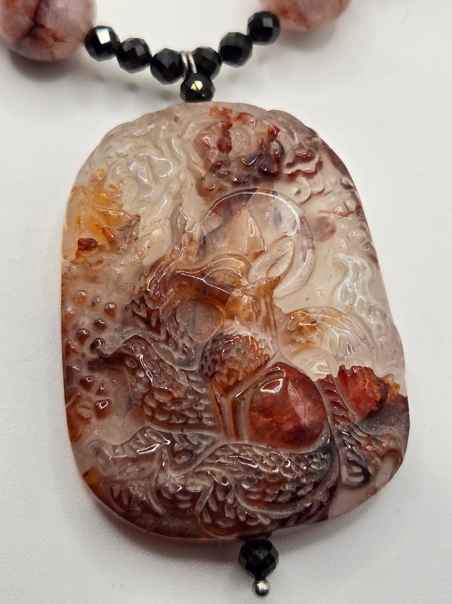 Fire Quartz Fox Statement Necklace – Bold & Mystical Energy