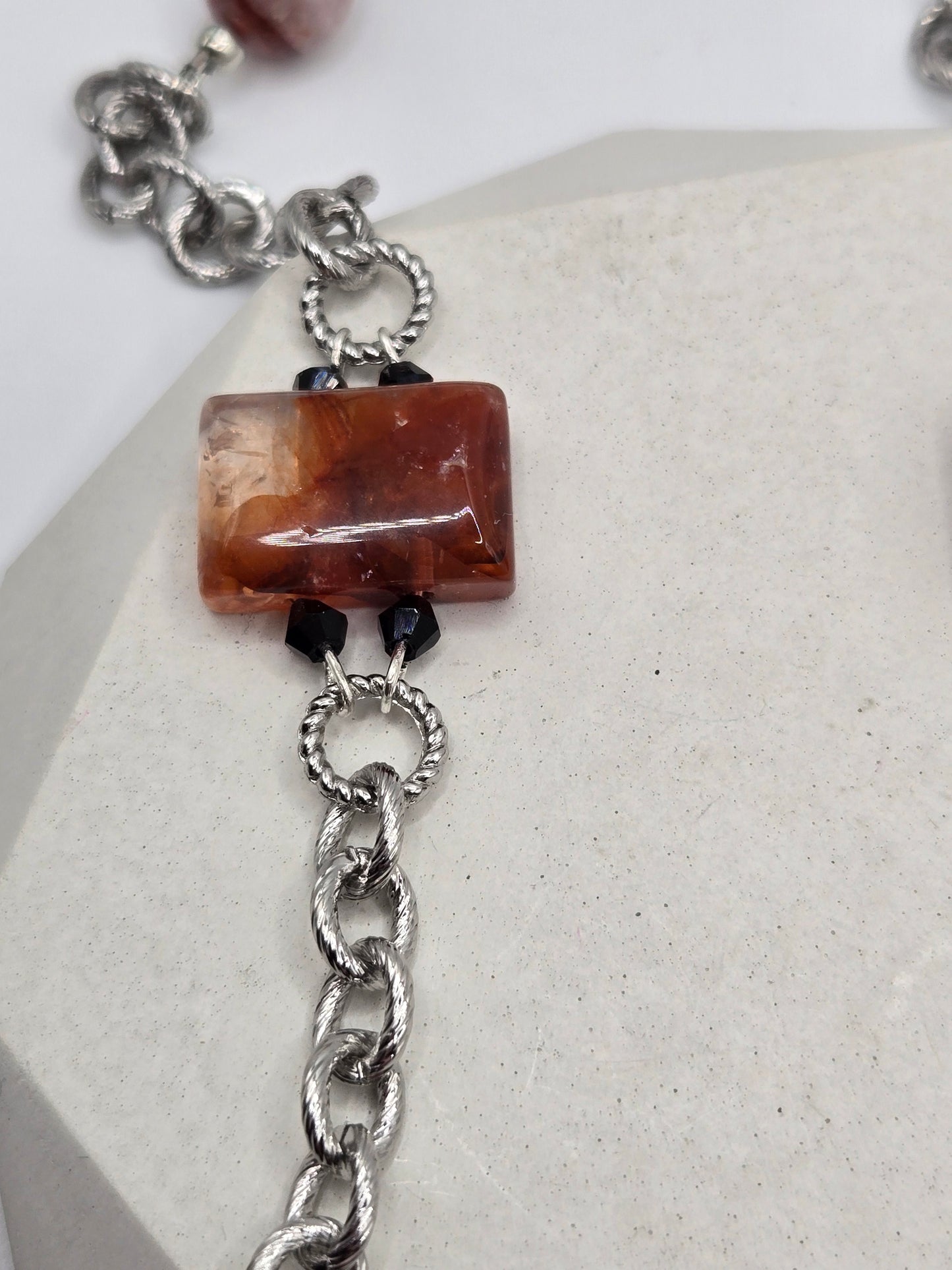 Fire Quartz Fox Statement Necklace – Bold & Mystical Energy