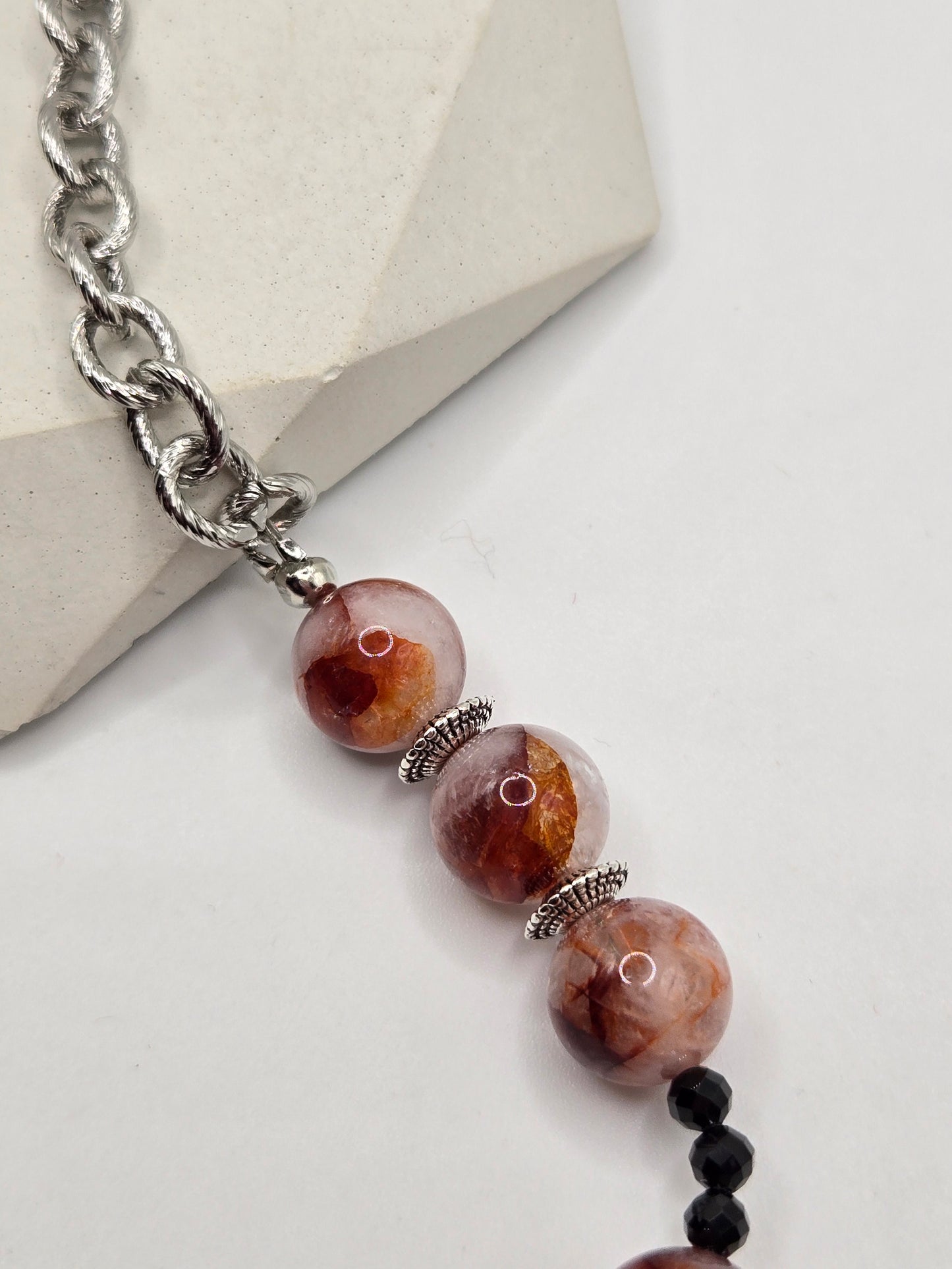 Fire Quartz Fox Statement Necklace – Bold & Mystical Energy