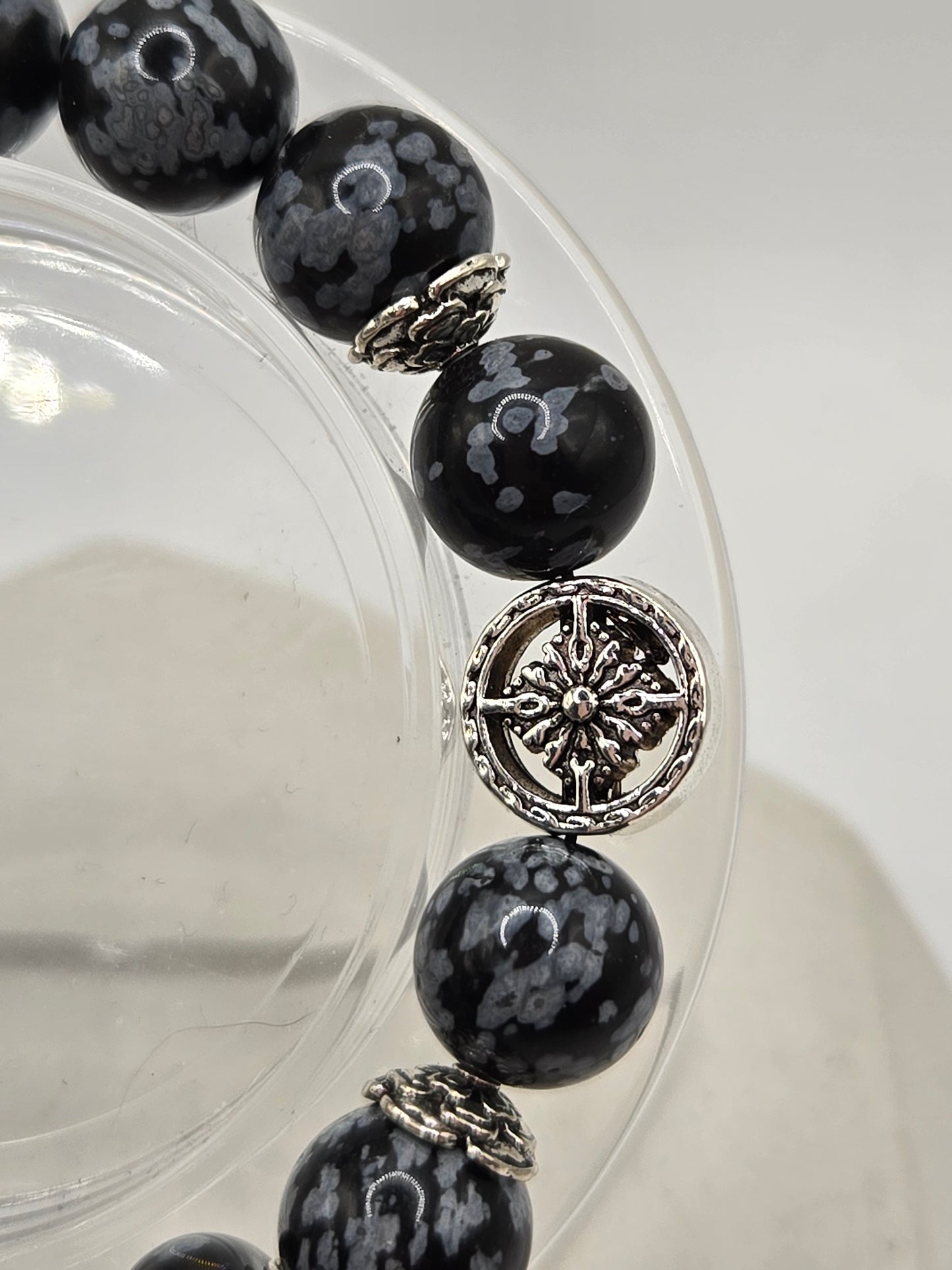 Snowflake Obsidian Bracelet – Elegant Simplicity & Grounding Energy