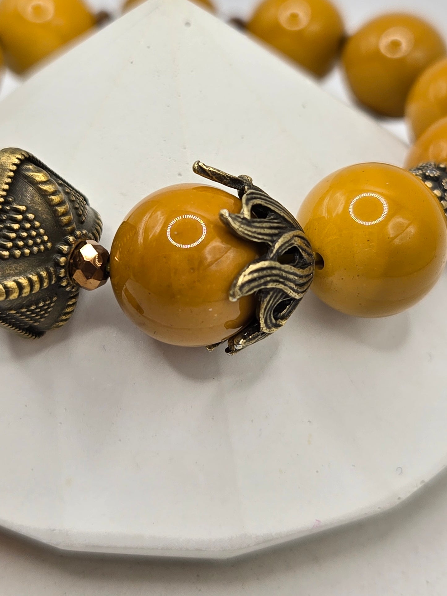 Yellow Mookite Bracelet with Yellow Jade Flower Charm – Warm & Radiant Elegance