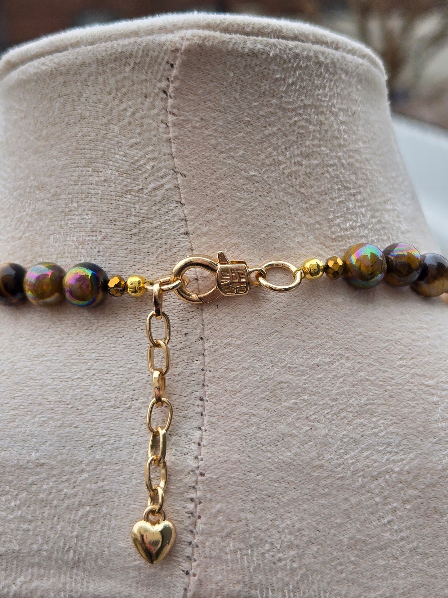 Tiger's Eye Necklace and Bracelet Set – Bold, Natural Elegance with a Touch of Gold