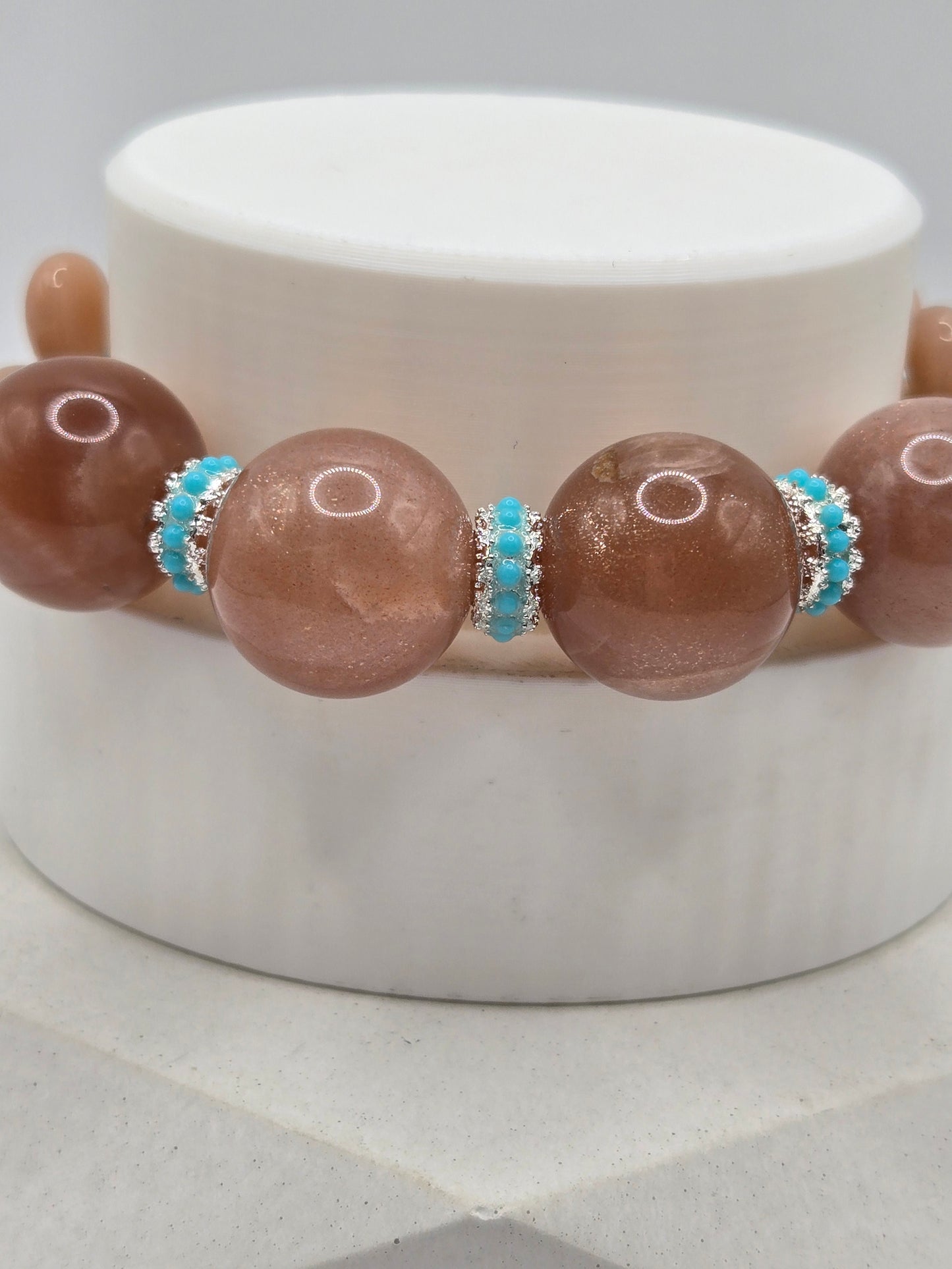 Peach Moonstone Bracelet