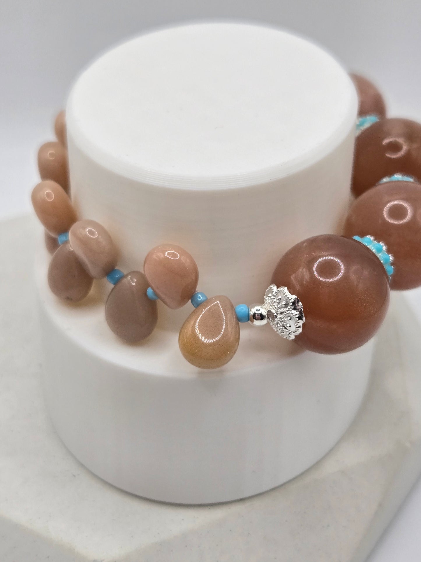 Peach Moonstone Bracelet