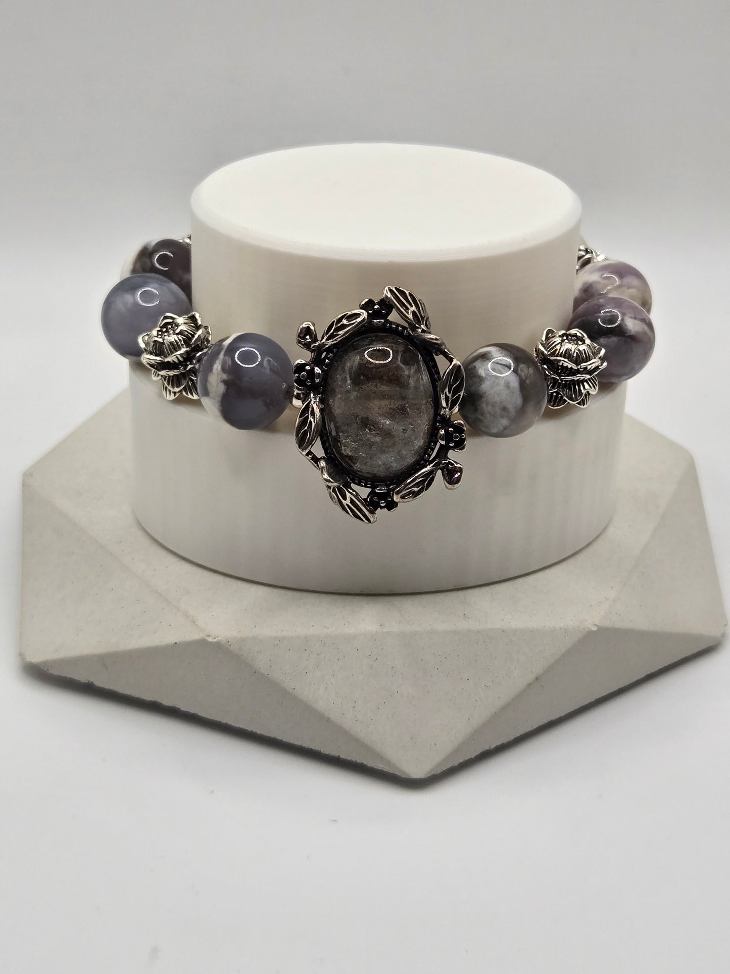 Purple Opal and Garden Quartz Bracelet