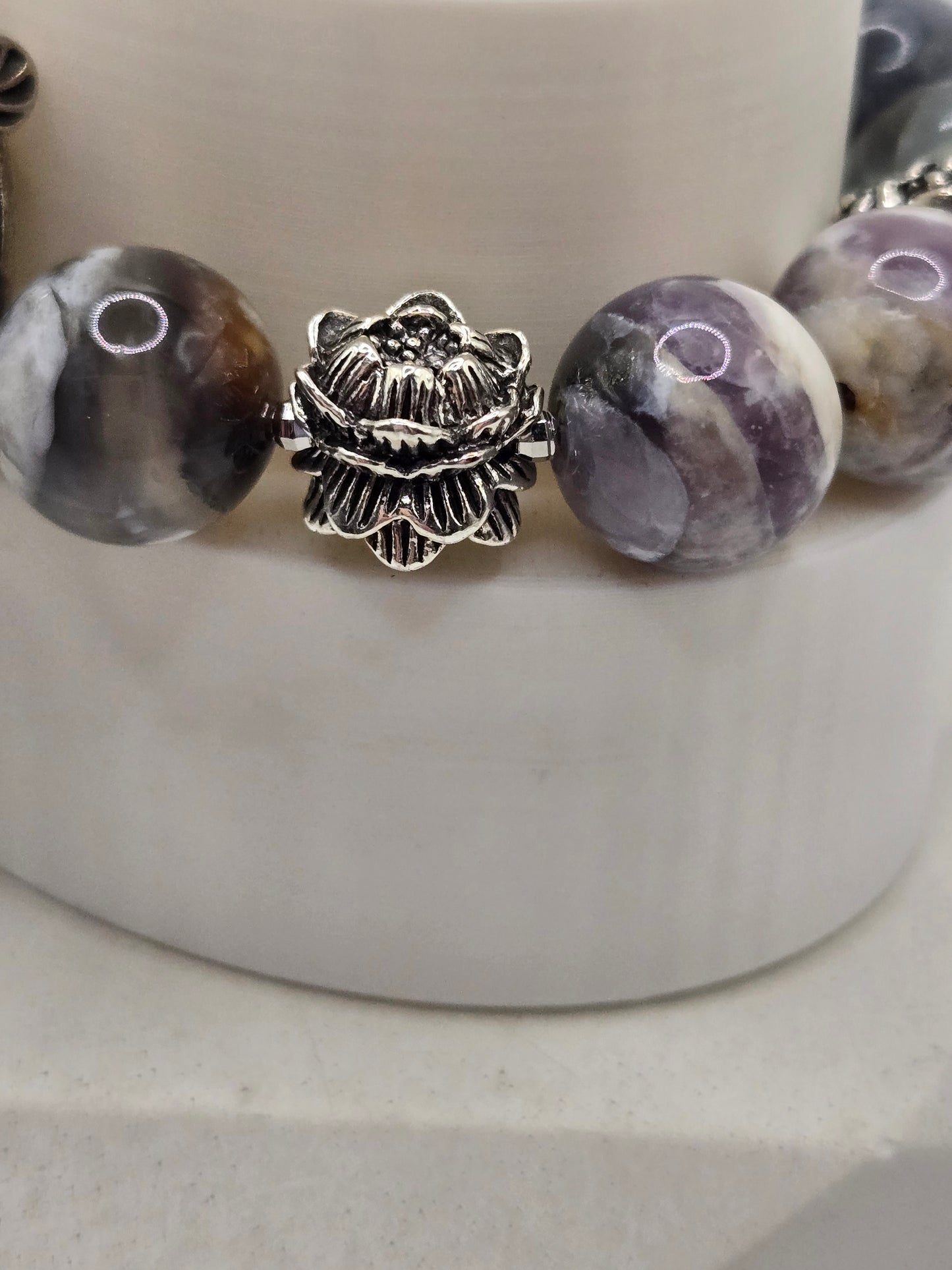 Purple Opal and Garden Quartz Bracelet