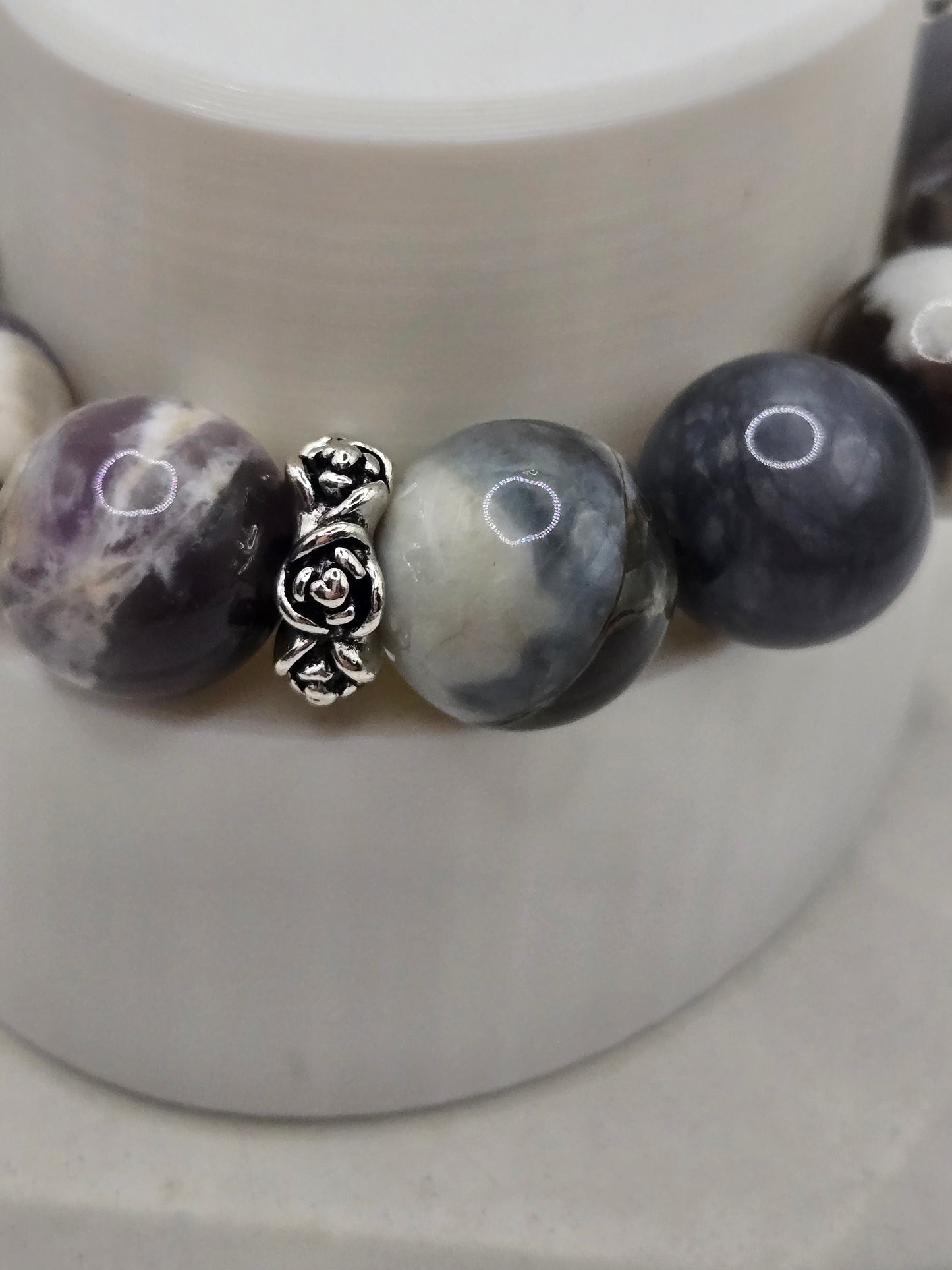 Purple Opal and Garden Quartz Bracelet
