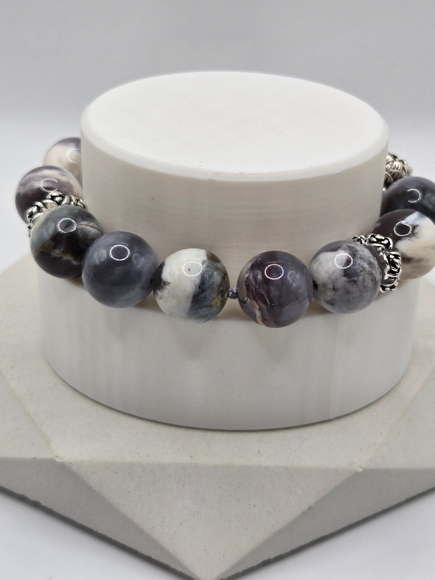 Purple Opal and Garden Quartz Bracelet